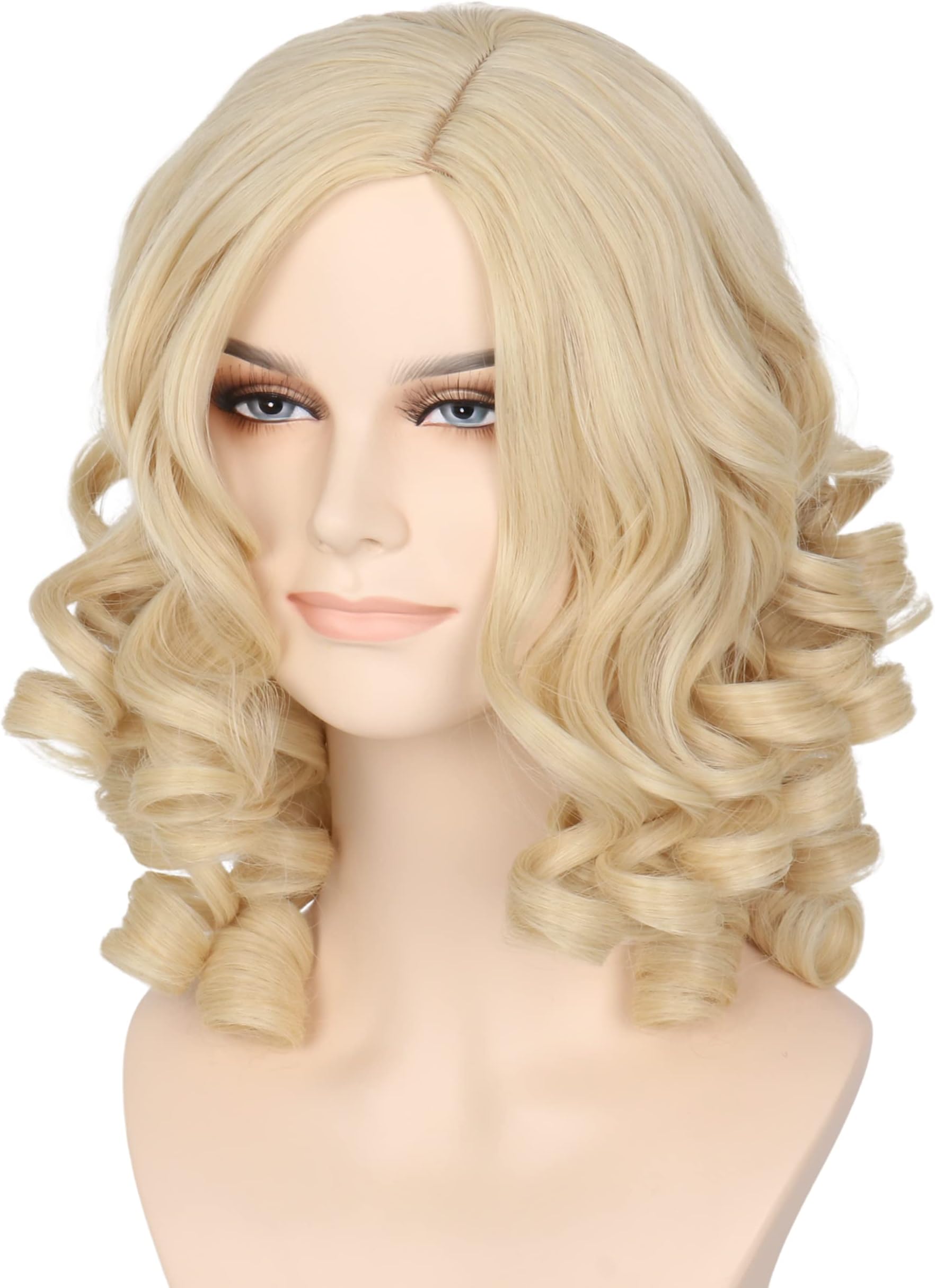 Miss U Hair Fairy Costume Wig Women Short Curly Yellow Blonde Cosplay Wig