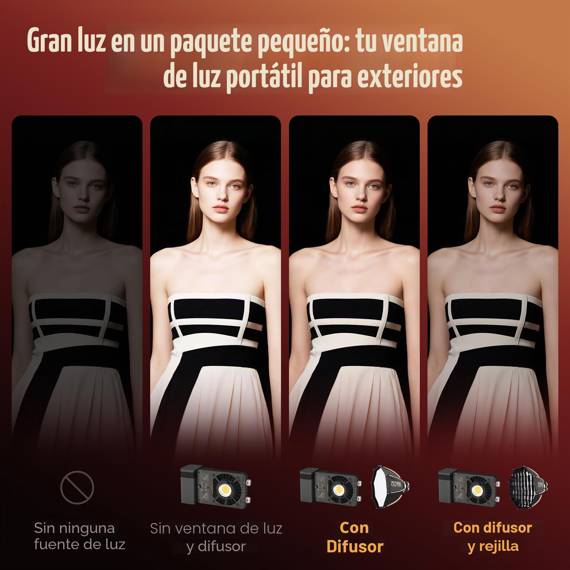 ZHIYUN Softbox Octogonal Mini 40D de 14.17 Pulgadas con Montura ZY [Oficial], Plegado rápido, configuración rápida con difusores/Rejilla de Panal, Compatible con X100/X60/ CX100/G60/CX50
