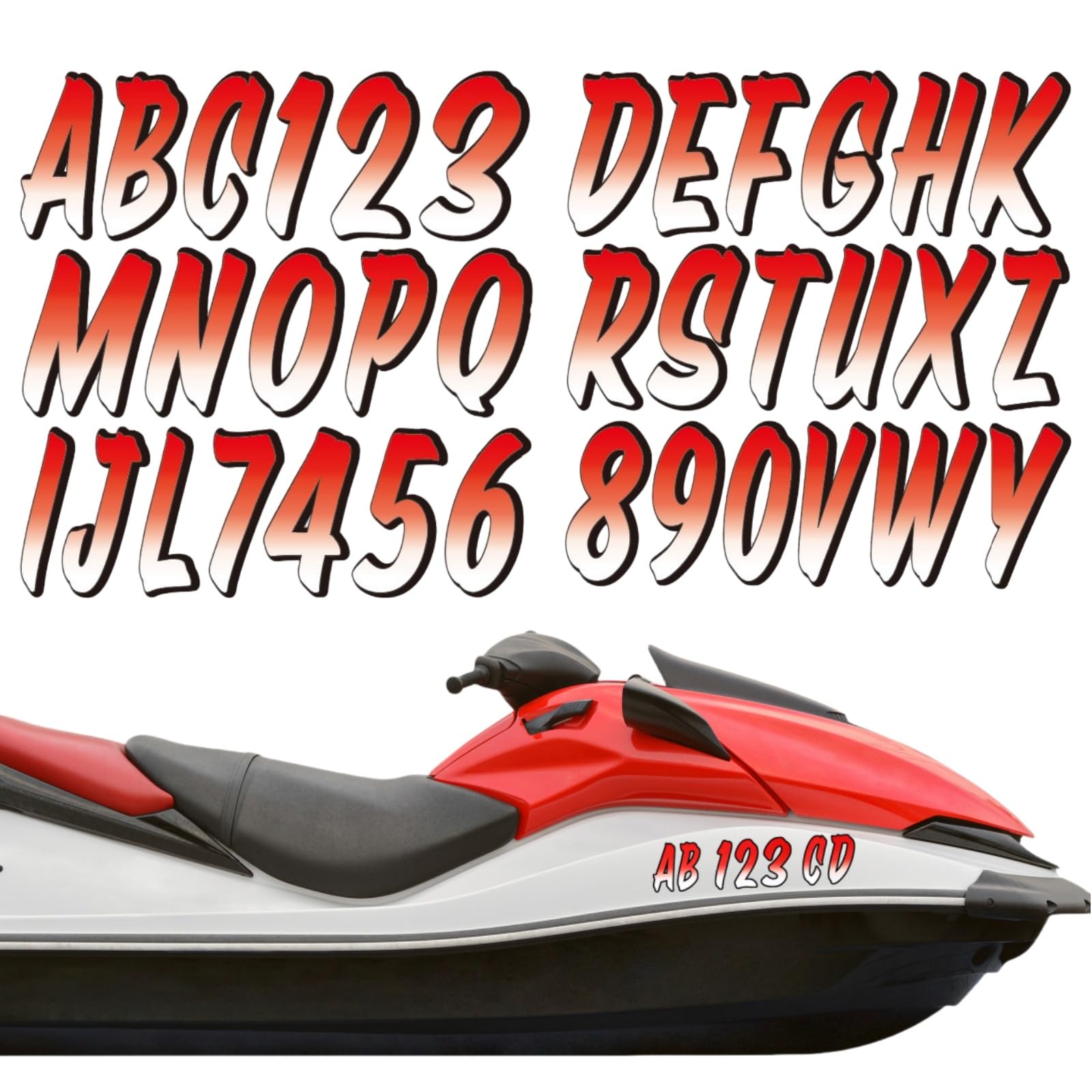 MotiMind 30 Pcs Boat Registration Waterproof Marine,Gradient,Red