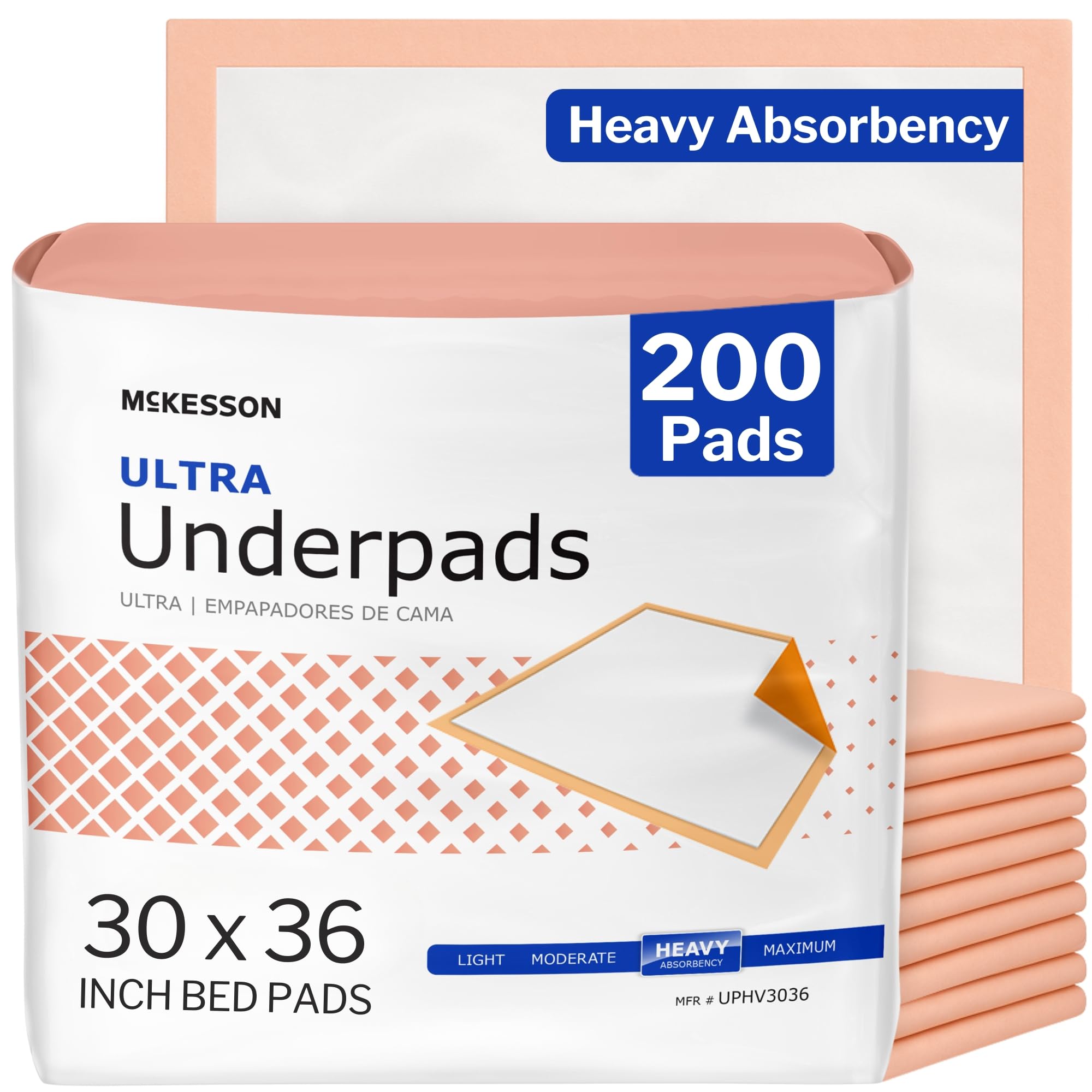 Underpads Disposable Bed Pads 30" x 36" [200 Count], Heavy Absorbency, Ultra Incontinence Chux Pads for Adults, Elderly, and Baby, Pee Pads