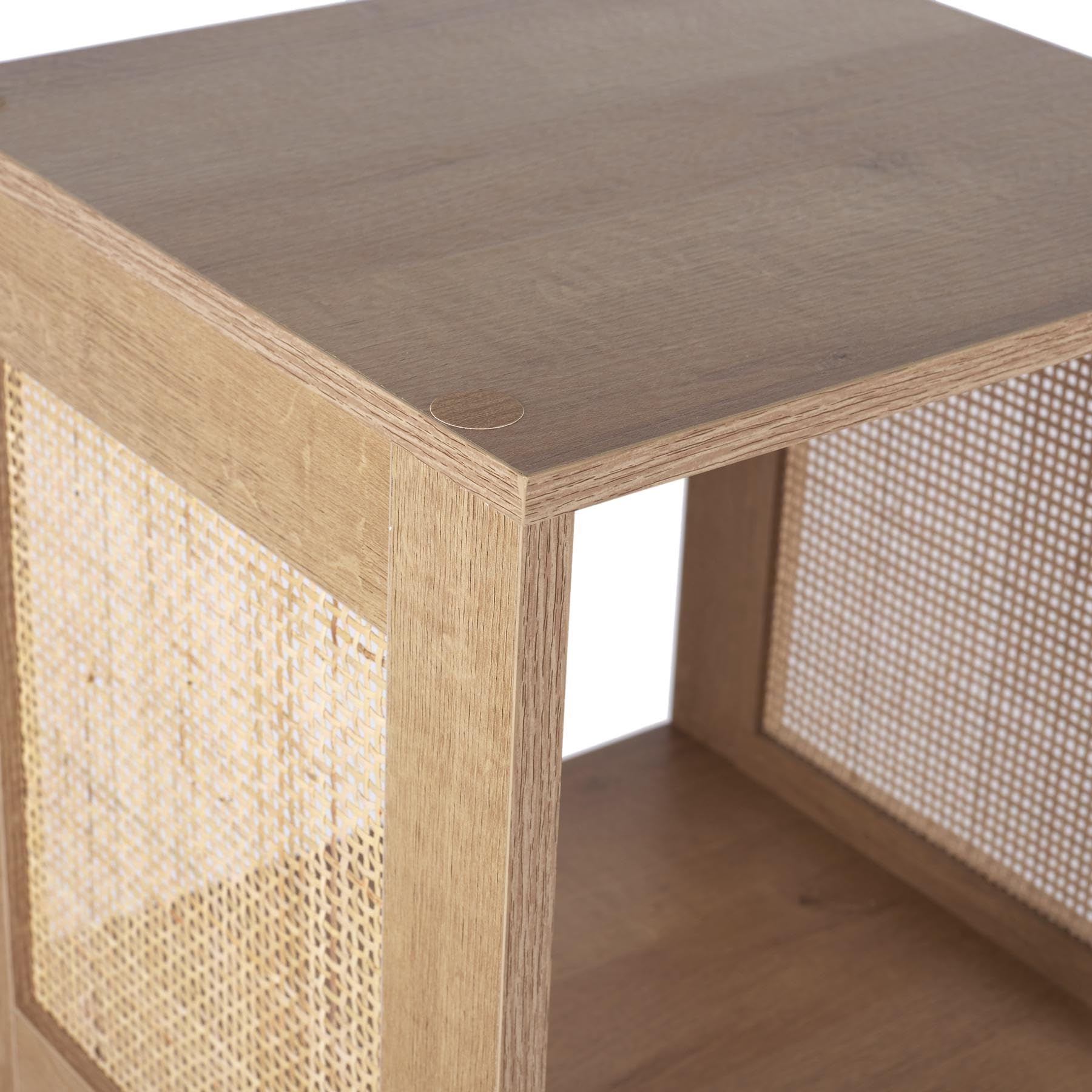 HOME DECO FACTORY Rangement Modulable 3 Cases en Rotin Design Aéré Marron | Rotin, rangement modulable, 3 cases, design aéré, salon chambre entrée, naturel et pratique, 34x99x32 cm, marron