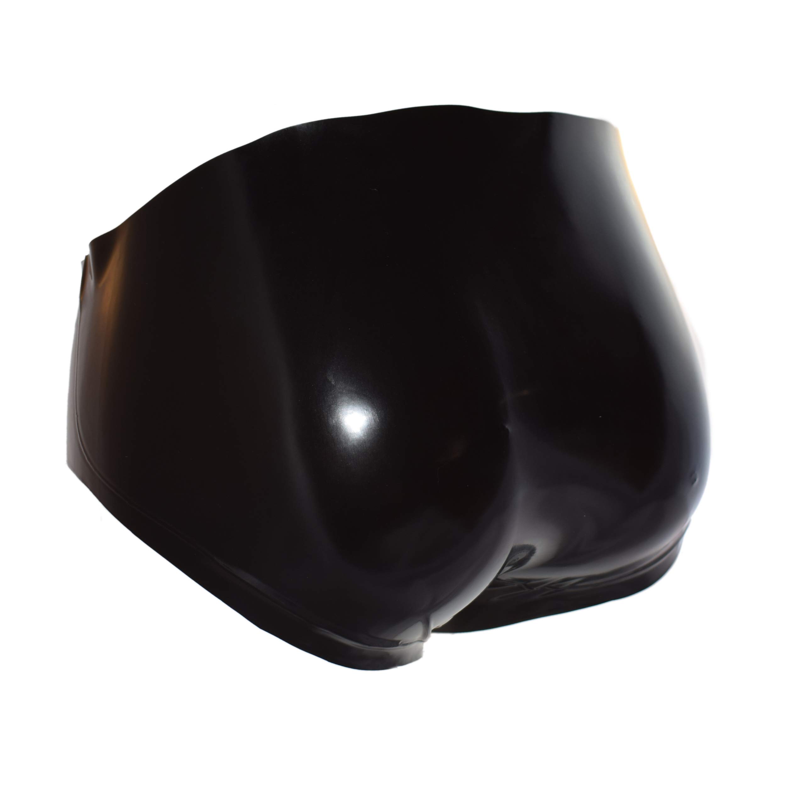 Slip en latex - Pantalons courts et sexy avec plug anal gonflable - Dessous en caoutchouc pour hommes noir 0.4mm S