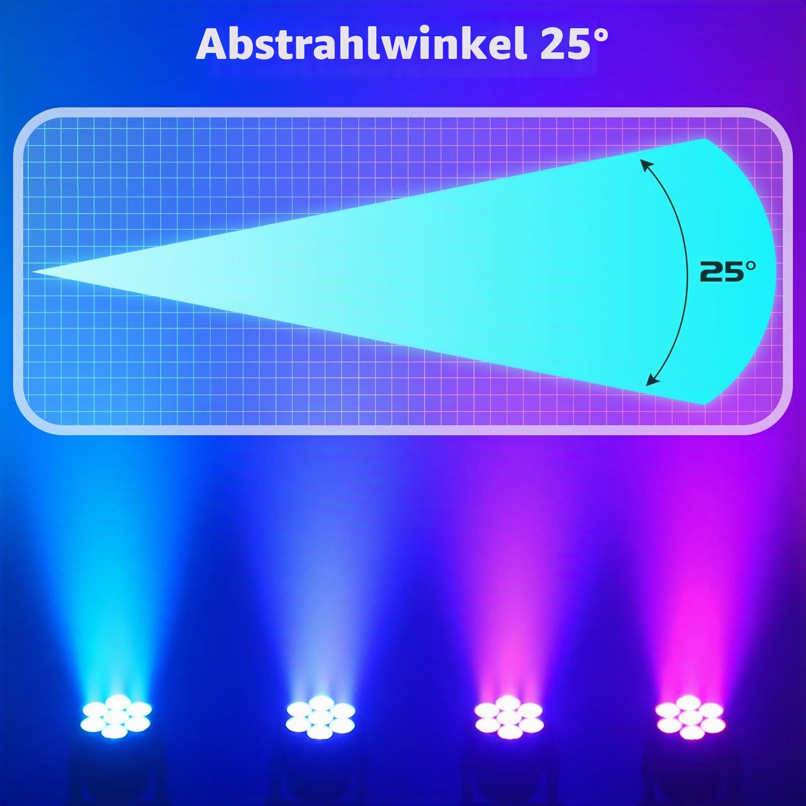 2 Stück Mini Moving Head LED 105W RGBW Wash Bühnenlicht 7 LEDs DJ Disco Licht 5 Steuerungsmodus mit Fernbedienung Strobe Partylicht für Party Bar Disco Hochzeit