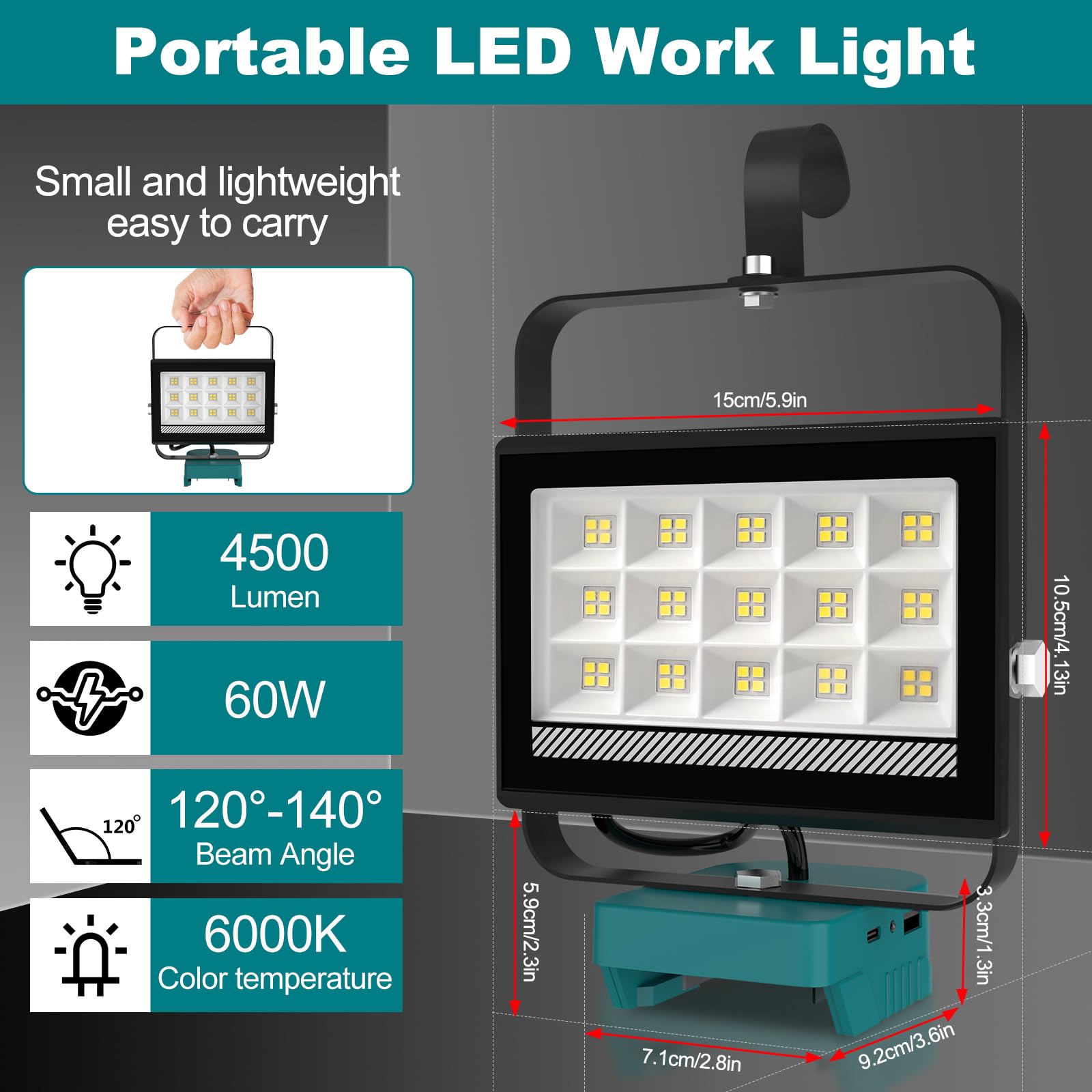 Solar-LED acculamp Busso wit, schemersensor
