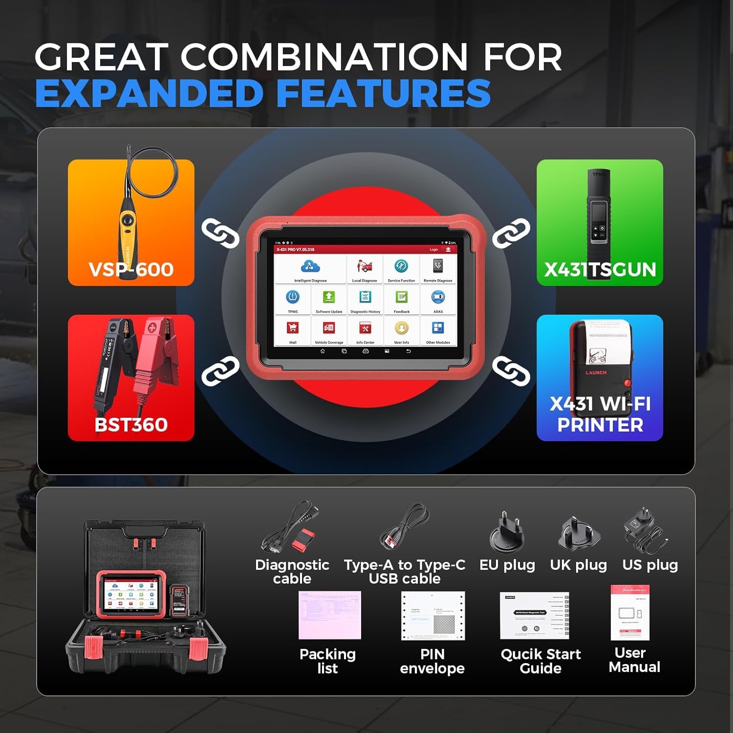 LAUNCH Dispositivo Diagnostico X431 Pros V5.0 OBD2 Aggiornamento 2025, 38+ Funzioni Speciali, Controllo Bidirezionale, Codifica ECU, Servizio IMMO, Personalizzazione, Programmazione Chiavi