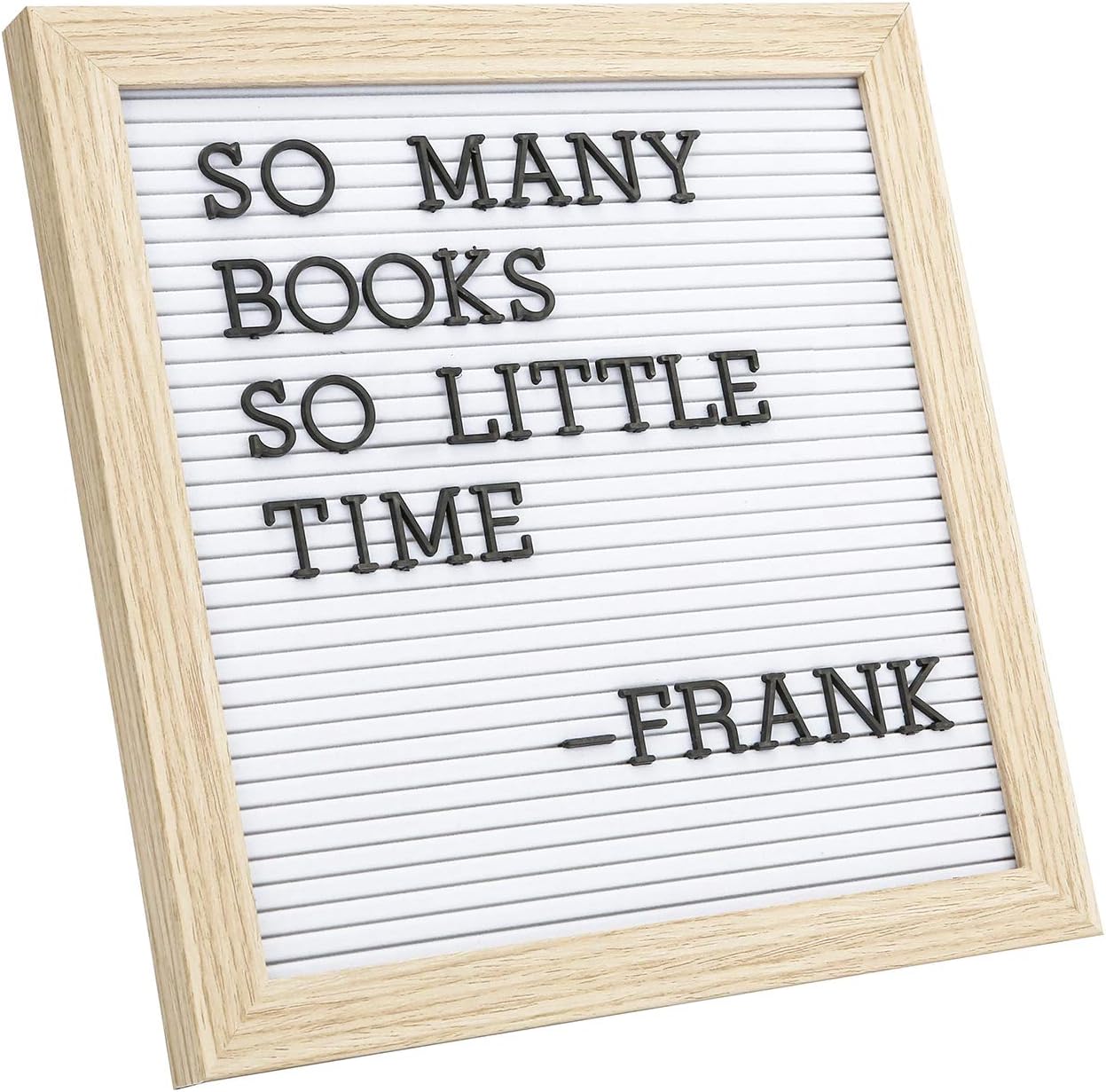 C CRYSTAL LEMON Letter Board, Felt Letter Board, 10x10 inches, Changeable Wooden Message Board Sign, Wood Frame, Wall Mount, with Display Stand (White)