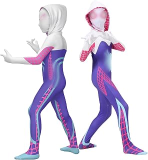 Ophilia Kids Girls Halloween Cosplay Costumes Party Jumspuit Spandex Bodysuit with Mask