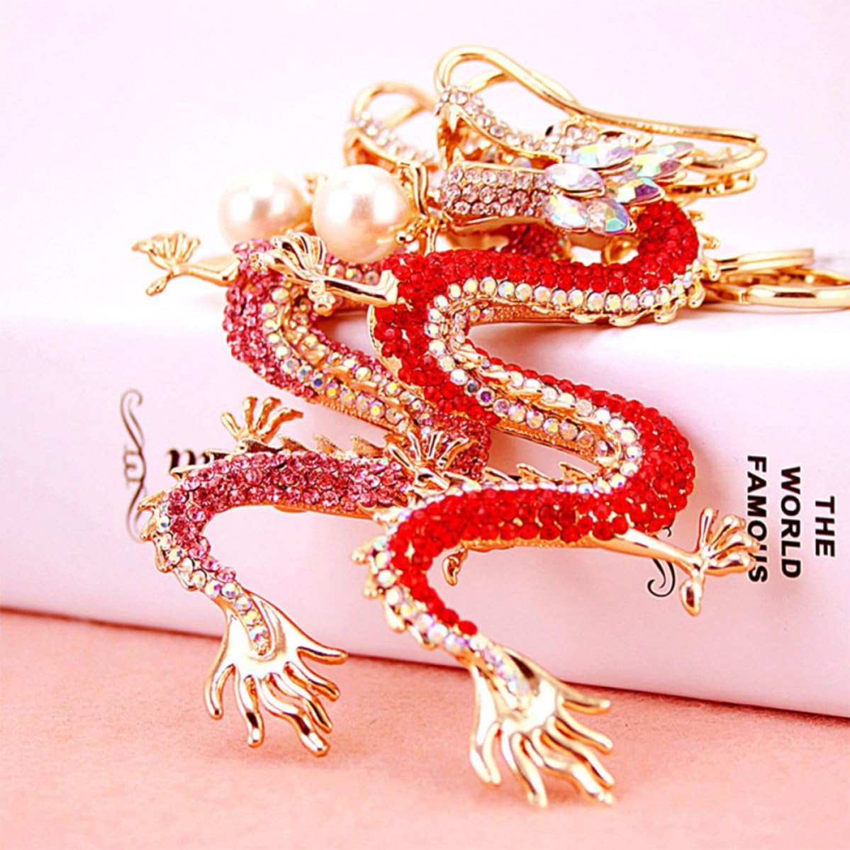 Toyvian Dragon Rhinestone Keychain for Car Keys and Backpacks image 5