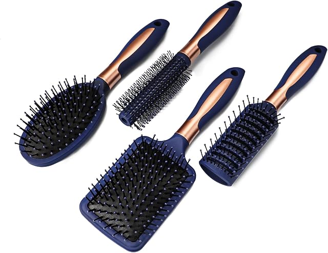HairBrush Set Anti Static Massage Oval Comb Round Hair Brush Vent Hair Brush Detangling Brush Paddle Brush for Women Men