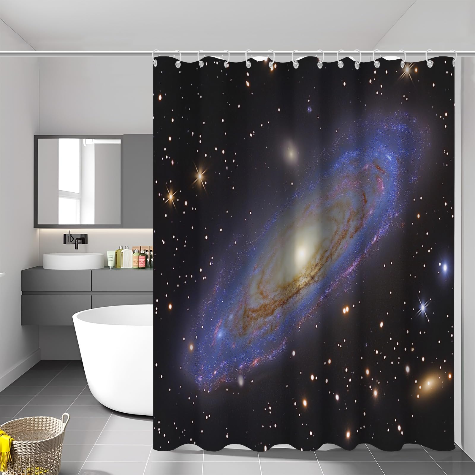 Rideau de douche anti-moisissure Vaste Univers pour une salle de bain moderne