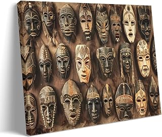 HDYDJS Ancient Mexican Totem Paintings, Mayan And Aztec Painting Posters Canvas Wall Art Prints for Wall Decor Room Decor Bedroom Decor Gifts 12x18inch(30x45cm) Frame-style
