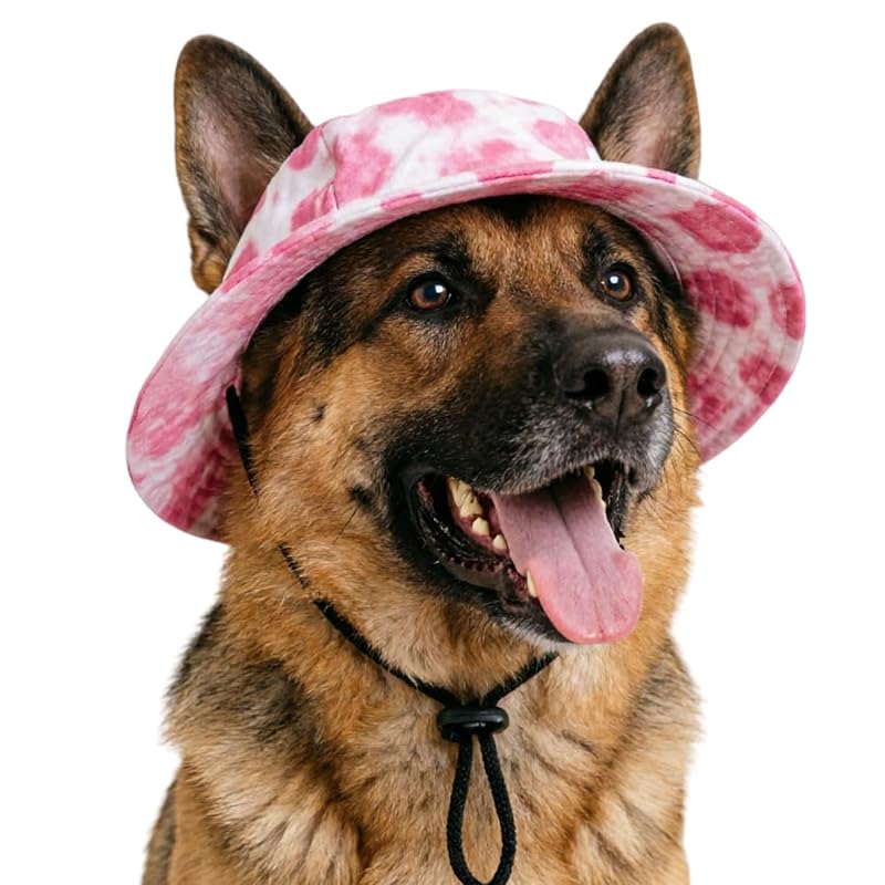 Chapéu bucket para cães com furos para as orelhas, ajustável, Ifnov, Rosa, XS