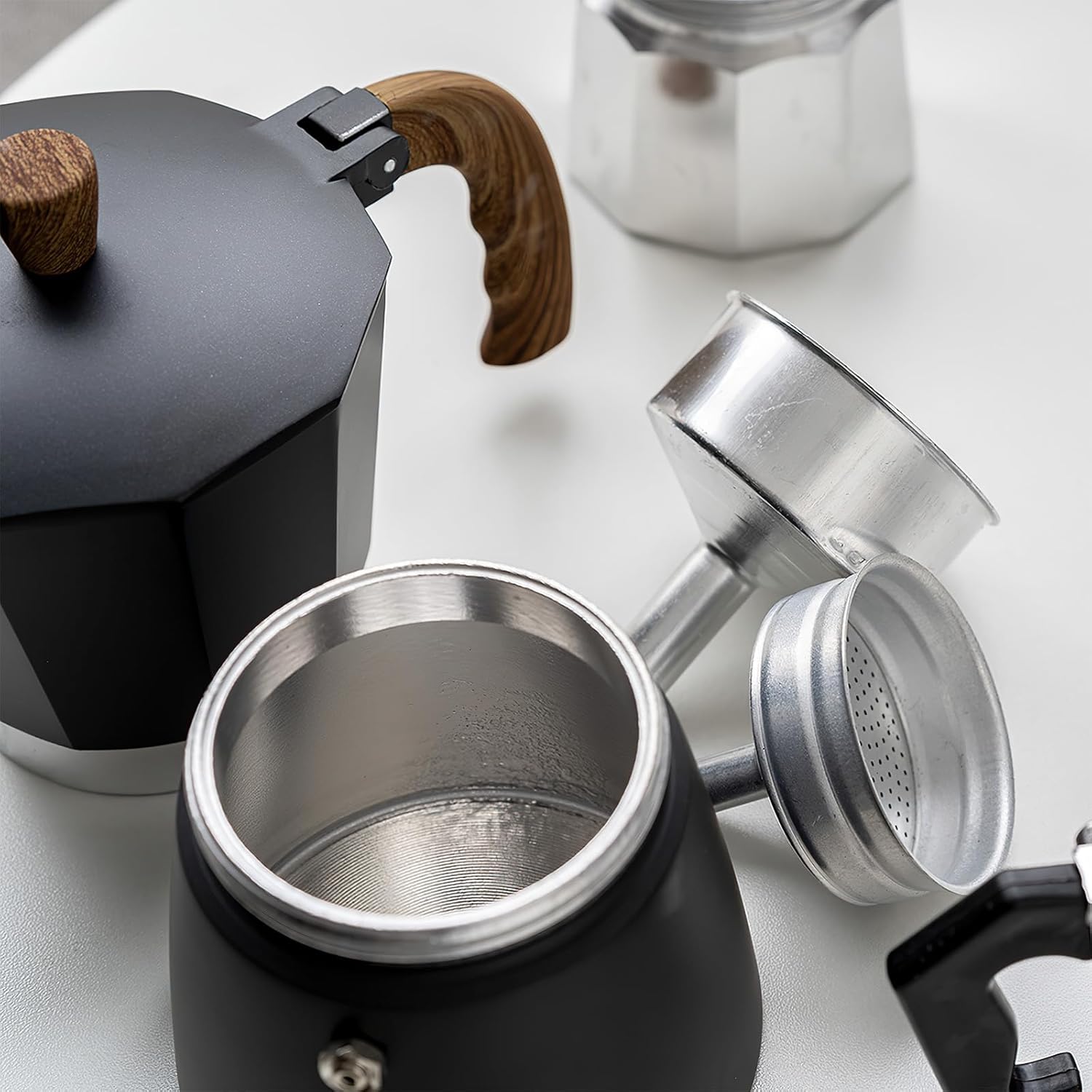 Konesky Espresso Maker, Italian Stovetop Coffee Maker, 6 Cup Coffee Percolator AluminiumMoka Coffee Pot for Mocha Cappuccinos Latte 8 71Cpybv4K8L. AC SL1500