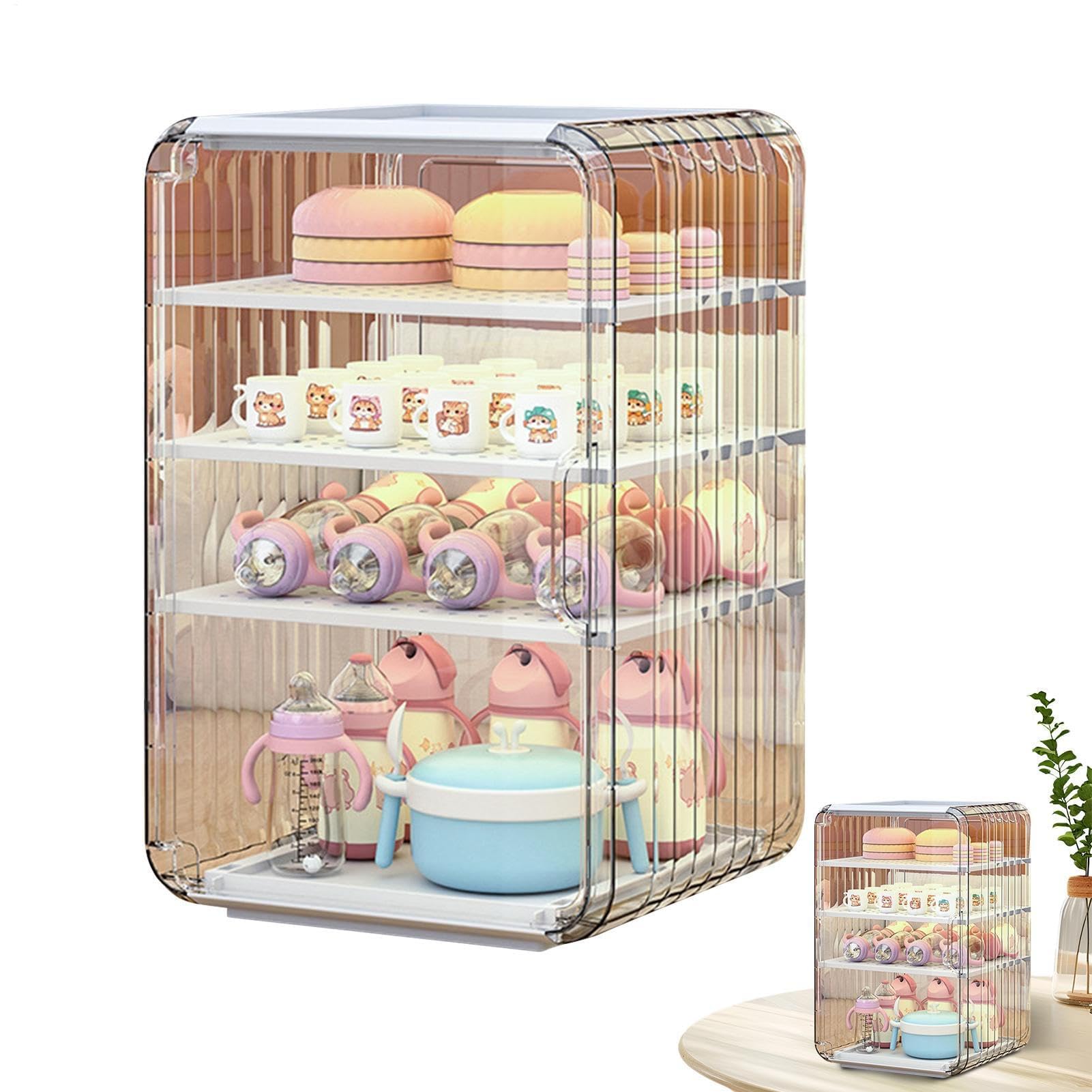 Support vertical pour biberon avec bac égouttoir et boîte anti-poussière