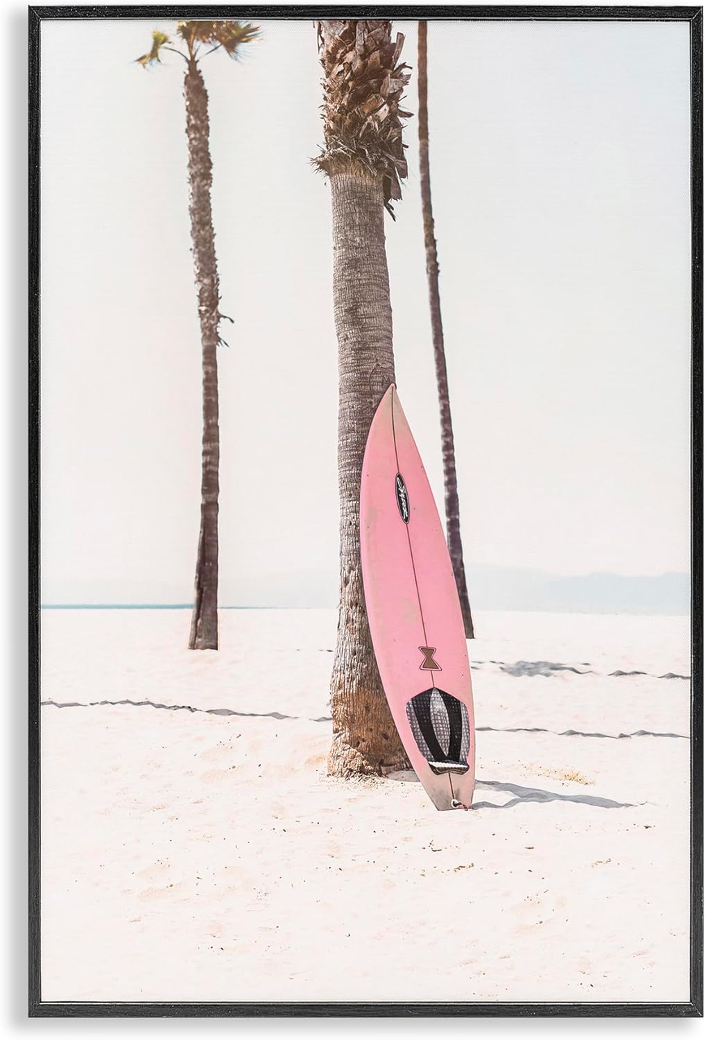 Stupell Industries Pink Surf Board Framed Giclee Art Design by Sisi and Seb