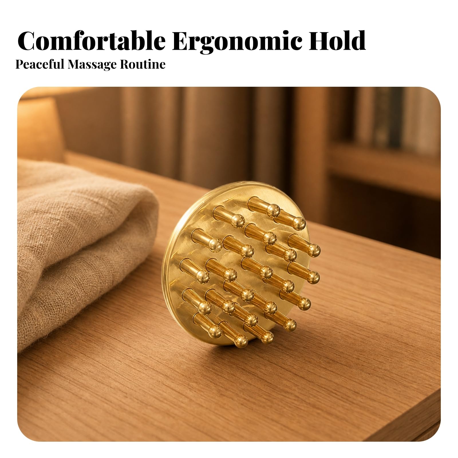 Pettine con Punte in Metallo Compatto Ergonomico, Pettine in Ottone con Anello, Portatile, per Casa, Viaggiatori