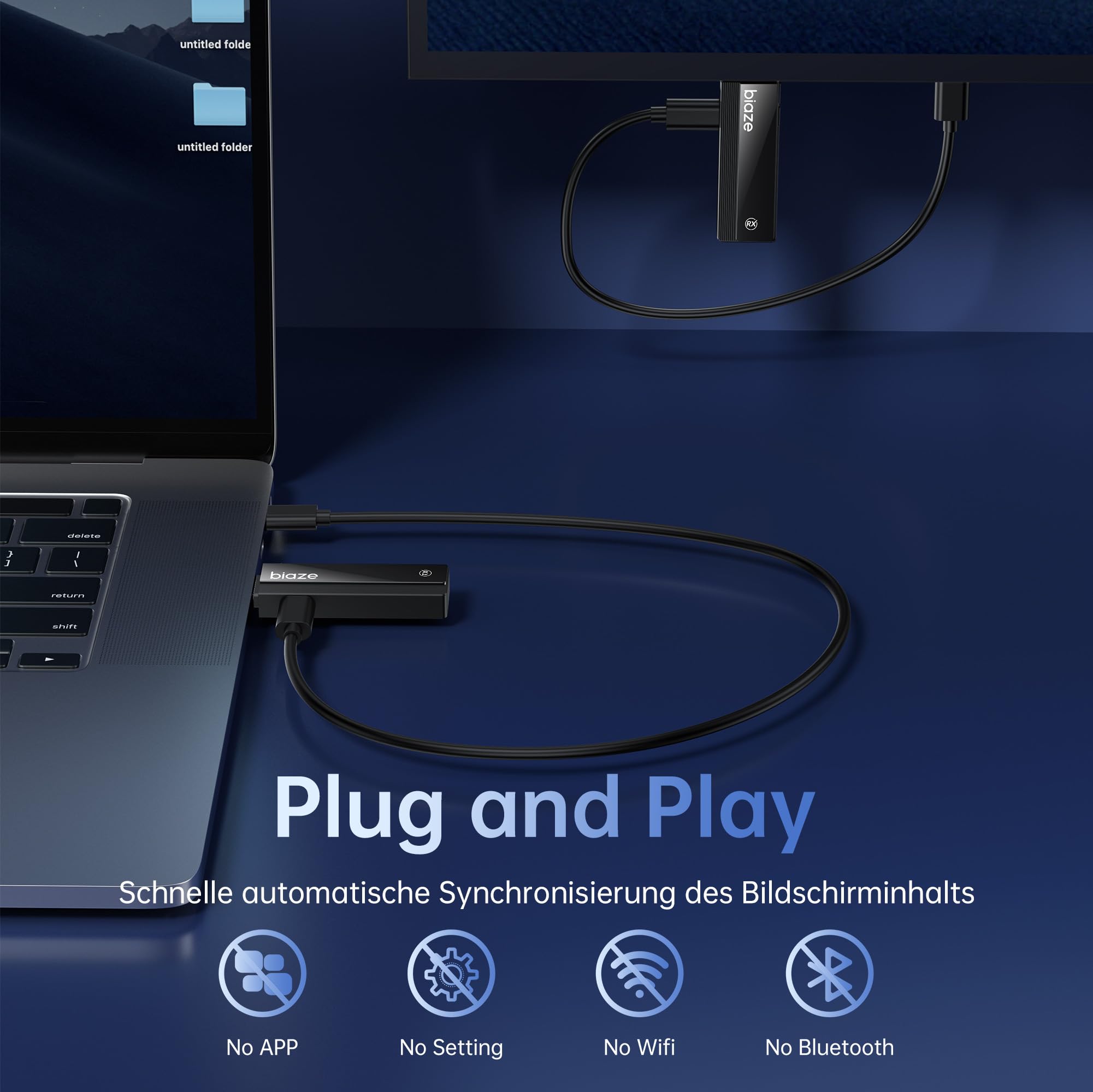 Drahtloser HDMI-Sender und -Empfänger 4K 394FT Reichweite Dualband Plug & Play Kit