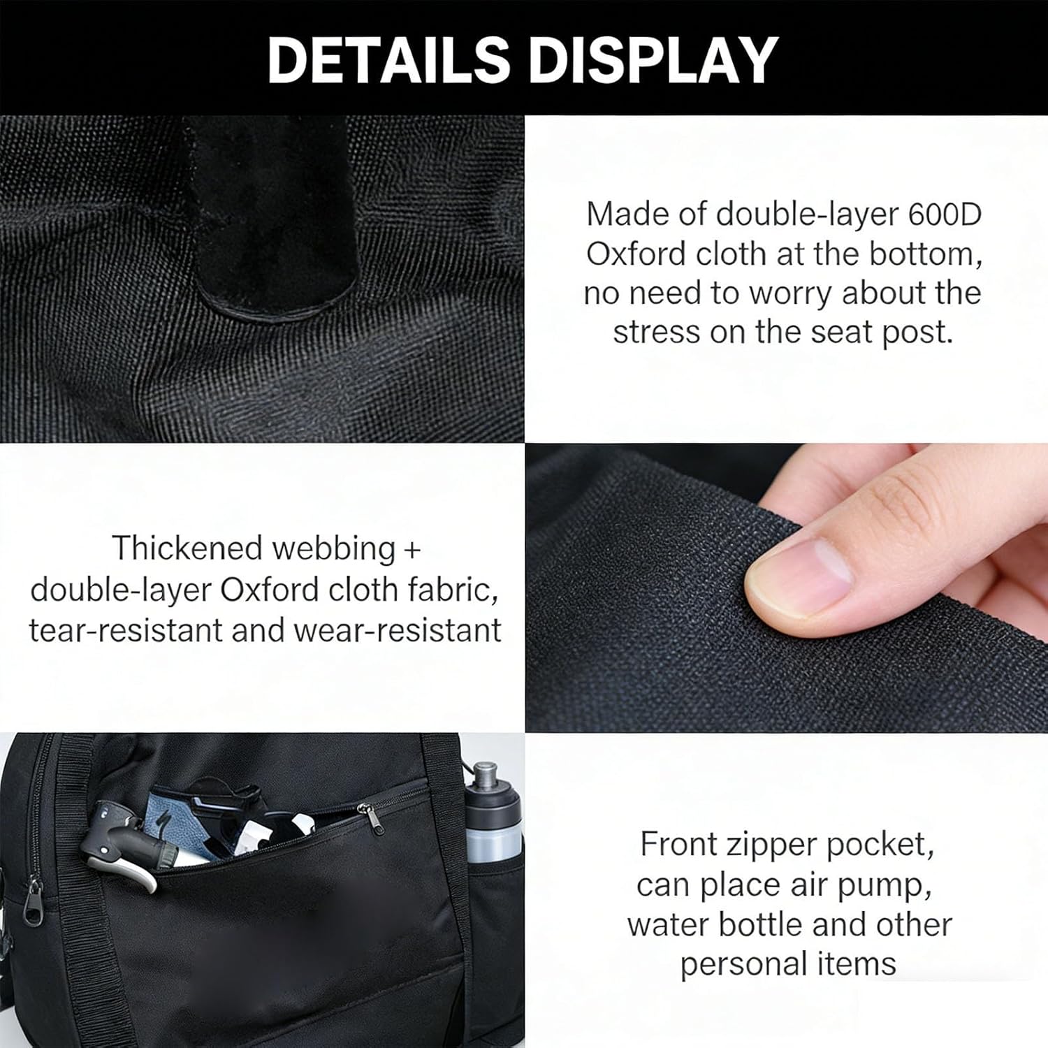 Fockety Folding Bike Bag, Lightweight Tearproof Bike Transport Bag with Double Layered Thick Fabric and 2 Way Adjustable Shoulder Straps, for Travel Cars Cycling (16 Inch)