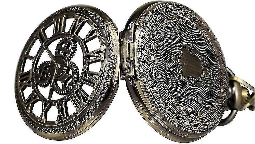 Orologio da taschino da uomo, analogico, al quarzo, con collana e catena