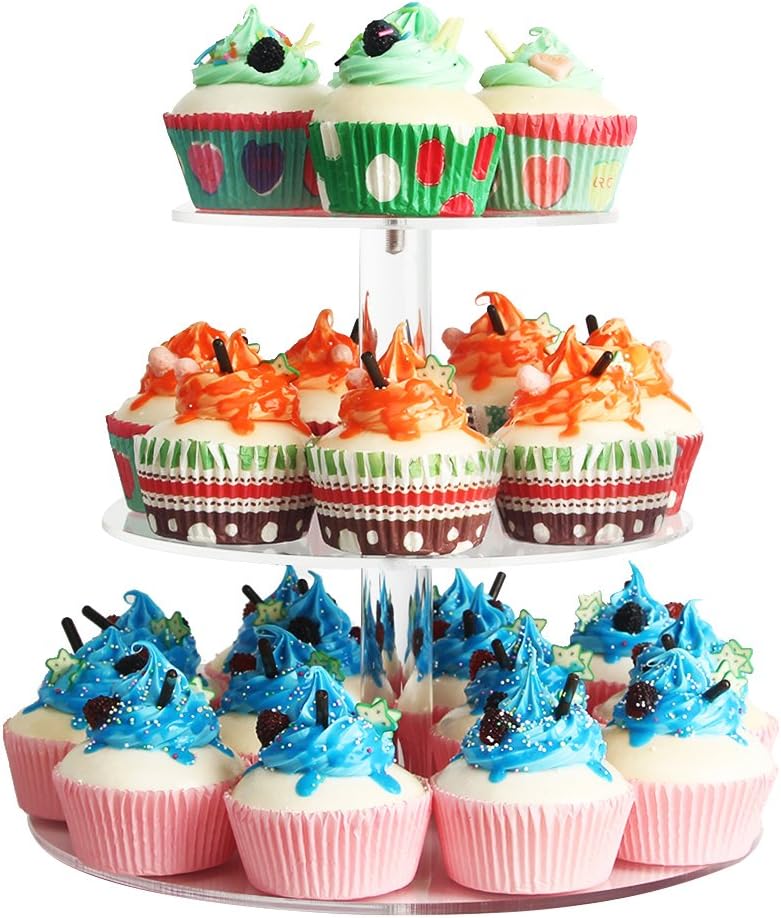 3 Tier Round Clear Party Cake display Stands/cake stand/cupcake stand/cupcake display/Cupcake rack/Food display stand