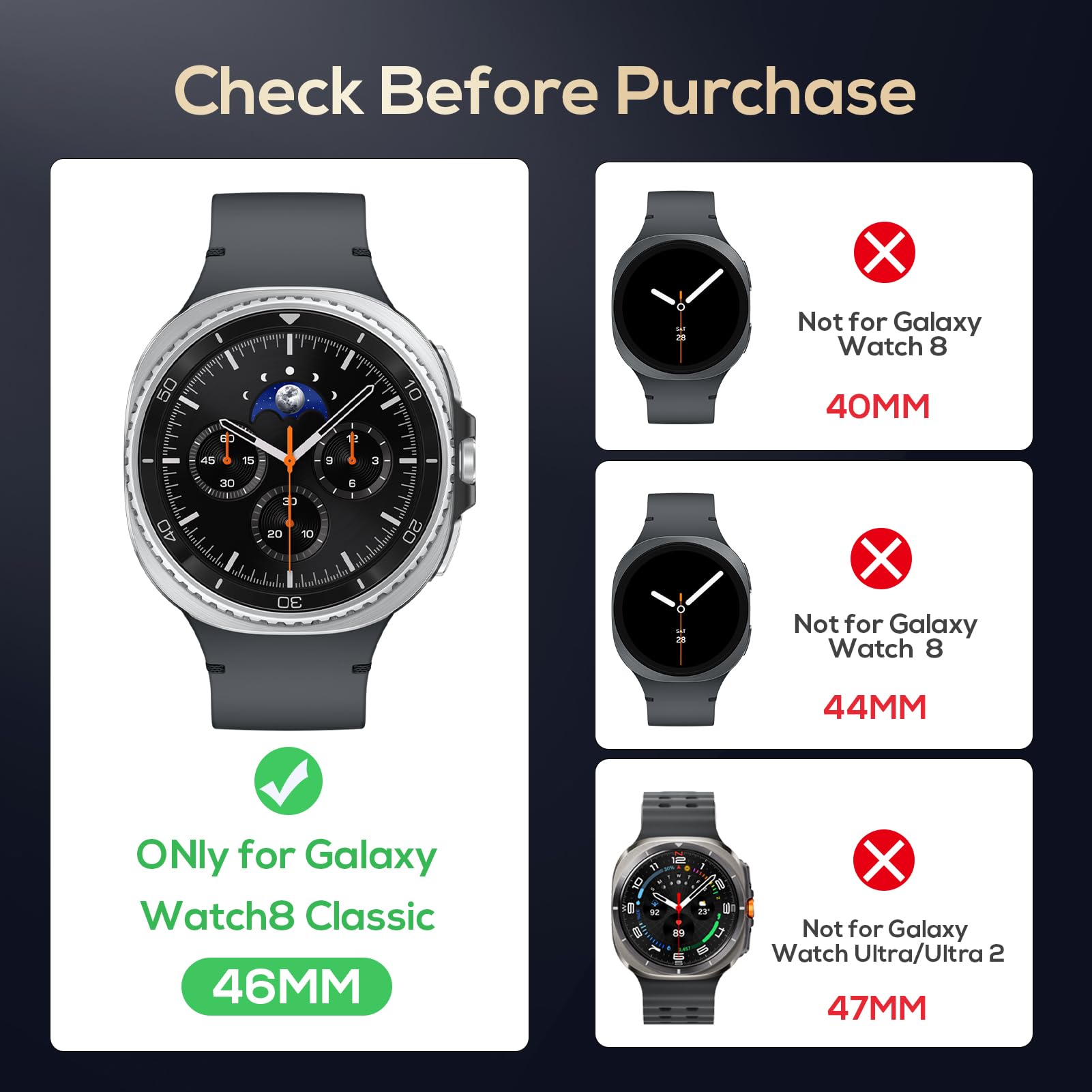 [Paquete de 5] para Samsung Galaxy Watch 8 Classic Clear HD Protector de pantalla de vidrio templado, dureza 2.5D 9H, vidrio templado ultrafino para Samsung Galaxy Watch, antiarañazos, sin