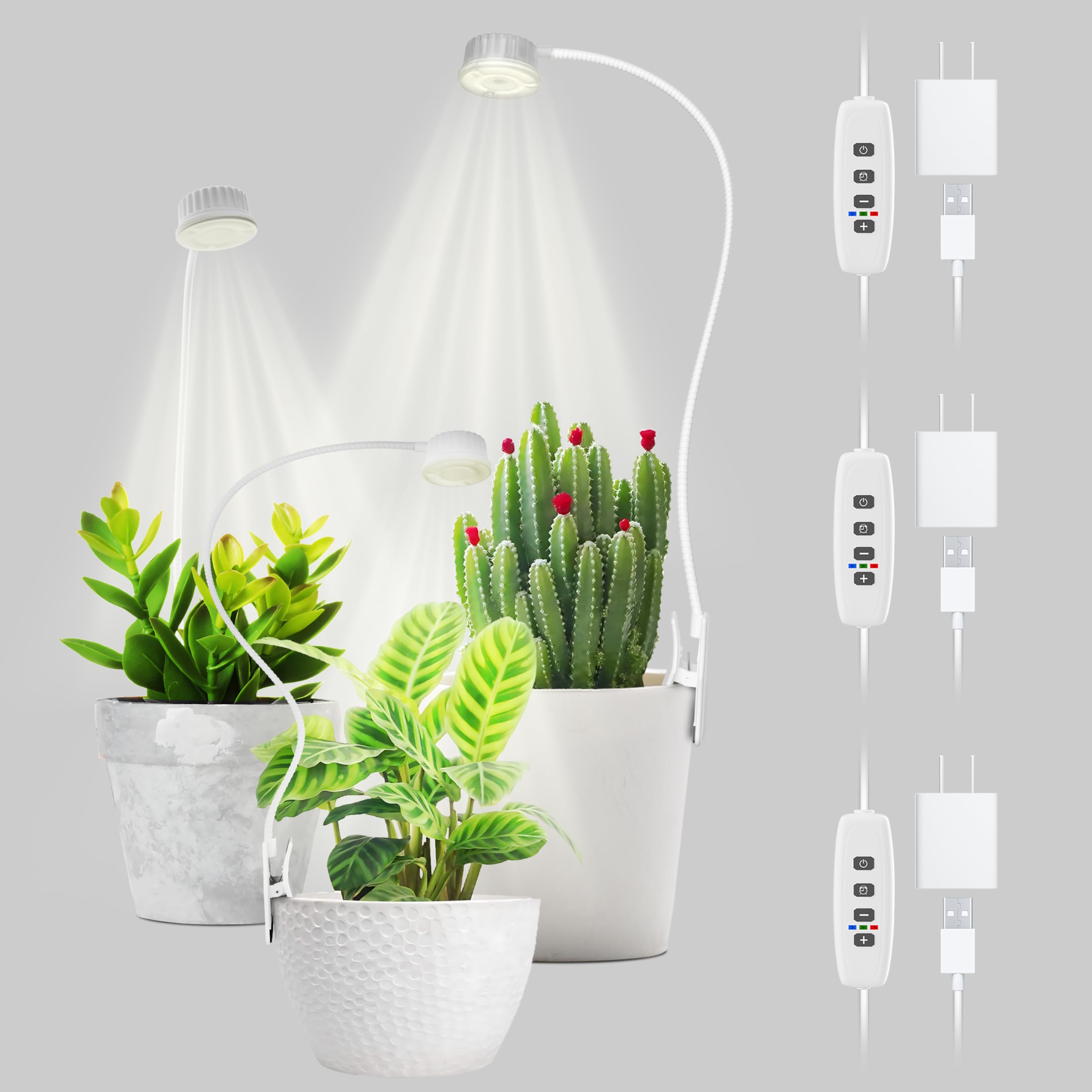 Shyineyou Small Grow Lights for Indoor Plants Full Spectrum, 3-Pack