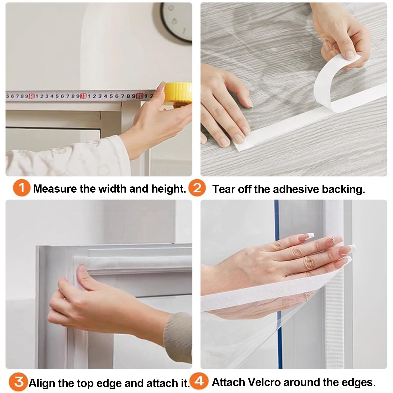 Isolierfolie Fenster, Thermofolie Fenster Gegen Kälte Transparent Selbstklebend PVC Material Winddicht Geräuschdämmung für Alte Undichte Fenster in Wohnungen Büros(White edge,W110 x H255cm)