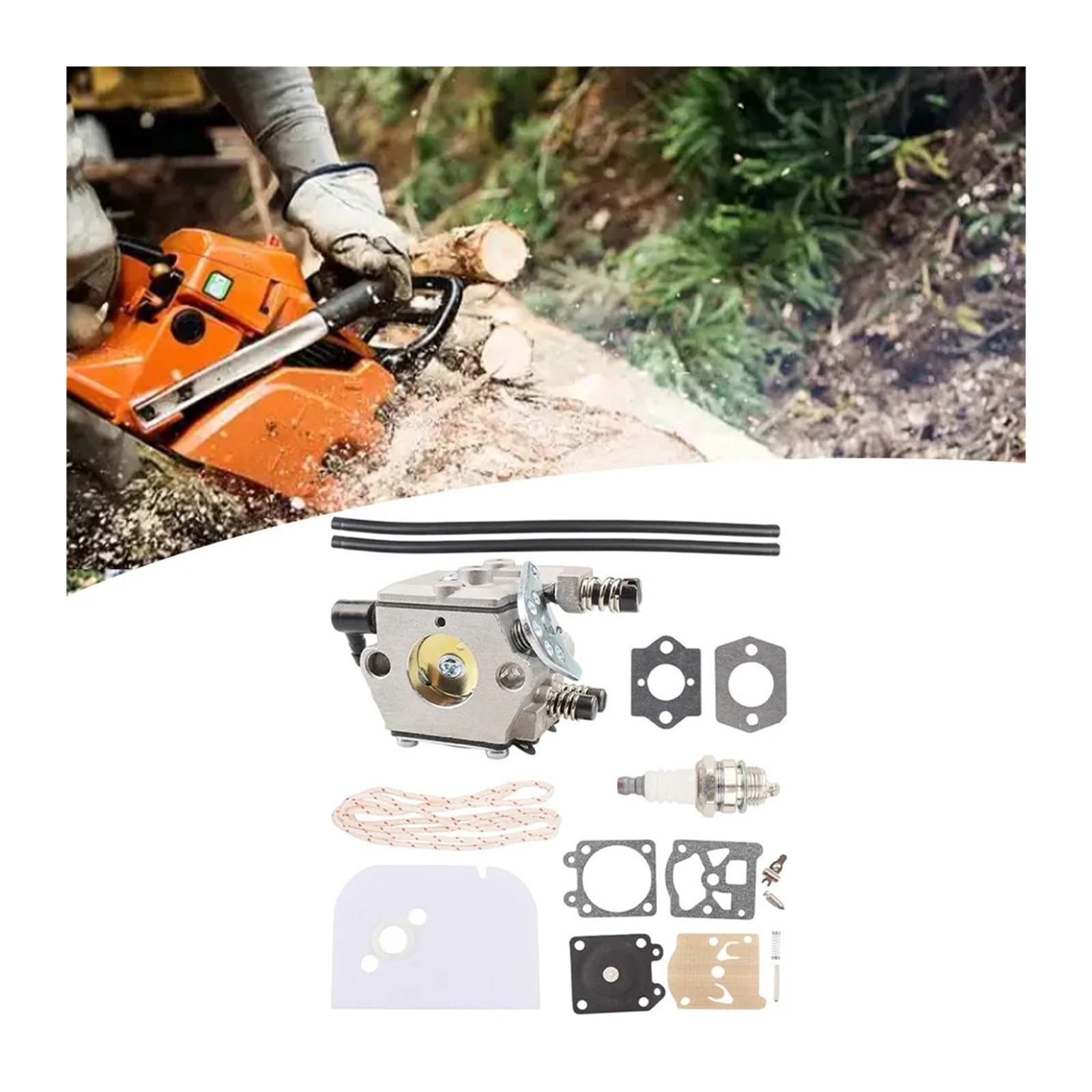 Dingmao Kit de reparación de carburador Compatible con motosierras 009 010 ST600, herramienta de jardín
