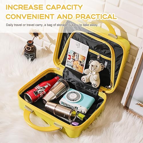 Miniatura 4 de Estuche de tocador de mano, estuche de cosméticos con cremallera, estuche portátil impermeable de viaje para maquillaje para niñas y mujeres, Negro -