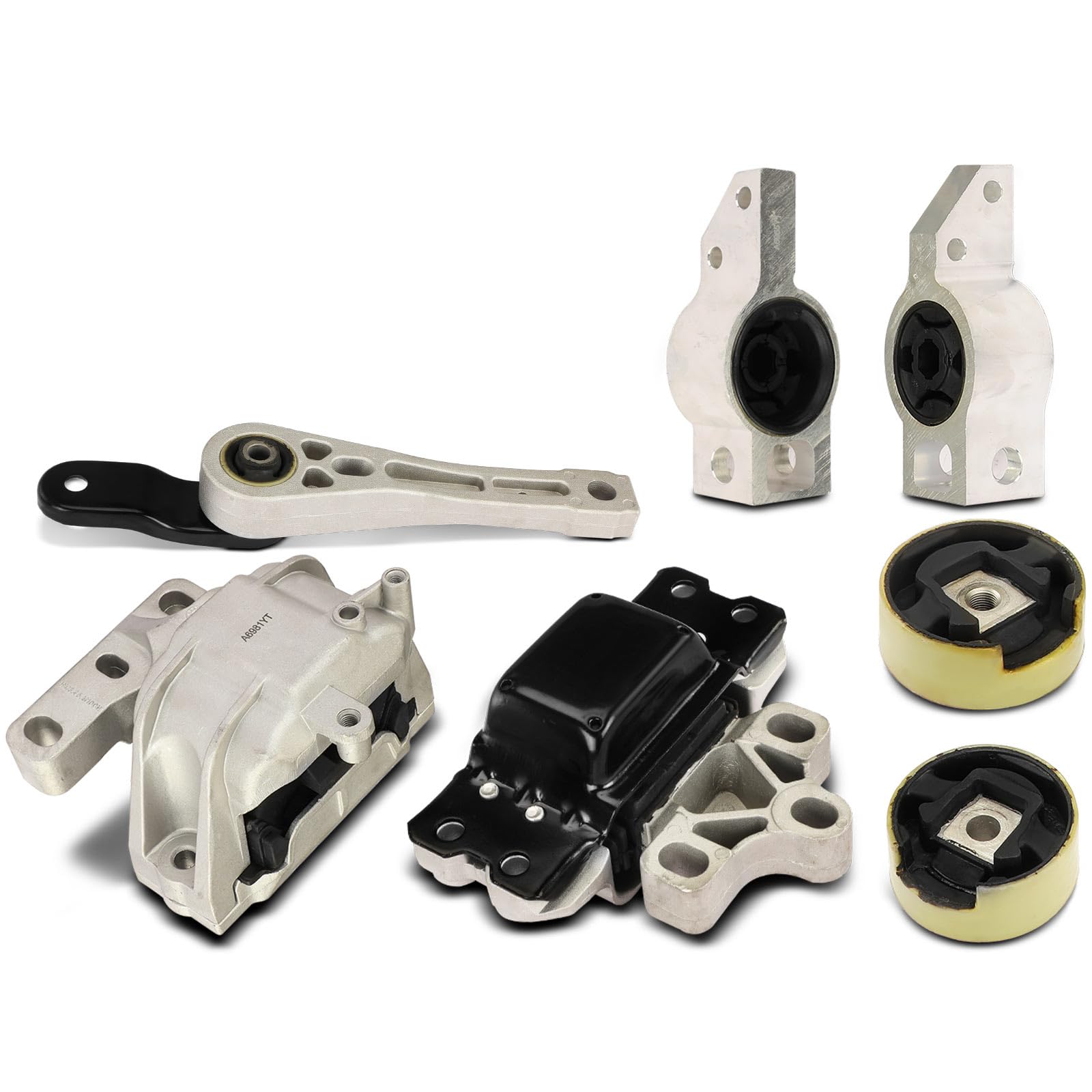 Frankberg 6 supporti motore + 1 supporto cambio 1K0199868 | Parte inferiore anteriore posteriore Sopra; Compatibile con: A3 8P1, A3 Cabriolet 8P7, A3 Sportback 8PA