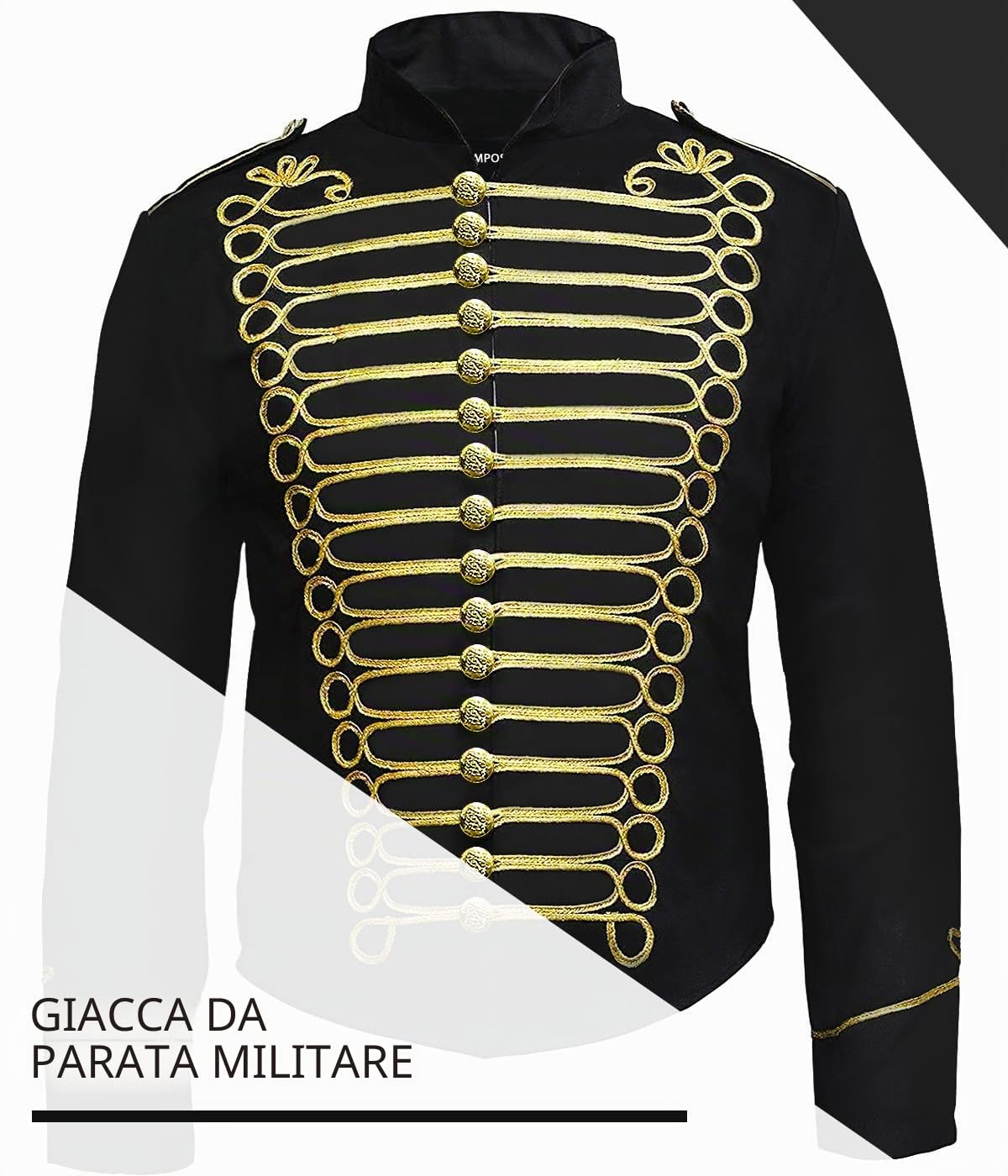 Pamposh Steampunk Hussar Napoleon Military Drummer Parade Jacket