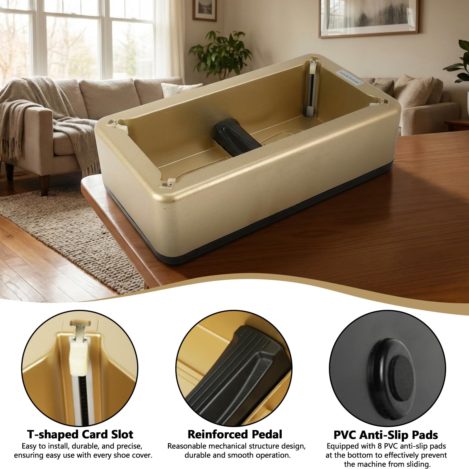 Copriscarpe automatico, con 300 pezzi, usa e getta, per casa, ufficio, ufficio, hotel, fabbrica (oro)