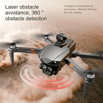 Drone with 8K Camera for Beginners and Adults,Gestures Selfie,Brushless Motor,Built-in Quad Obstacle Avoidance Folding Drone,Altitude Hold,One Key Start, 3 Speed Mode,Toy for Adult, Beginners