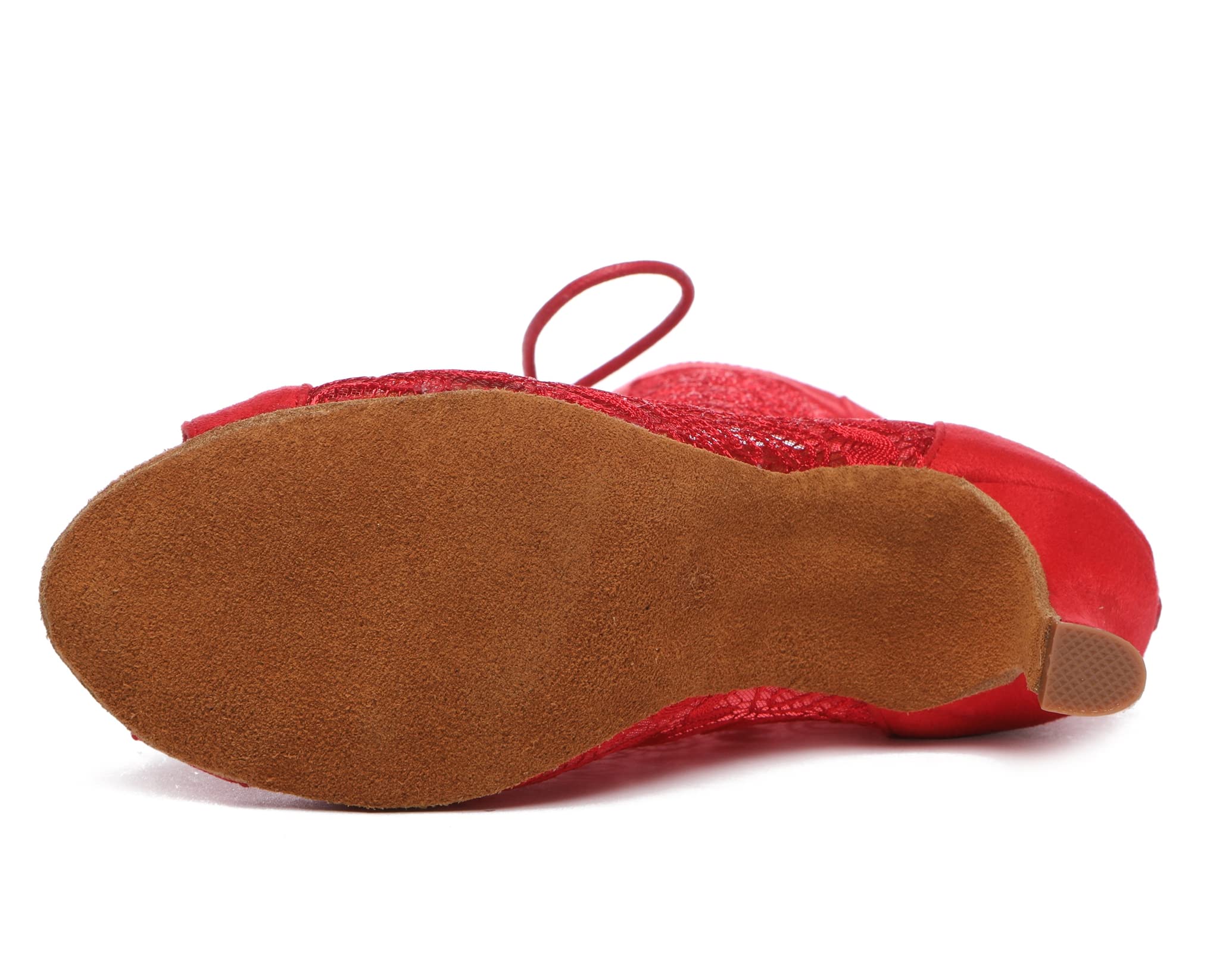 ZengyeZoo Womens Girls Sexy Ballroom Dancing Shoes Open Toe Party Evening Ankel Sandals Booties L546 Red 3