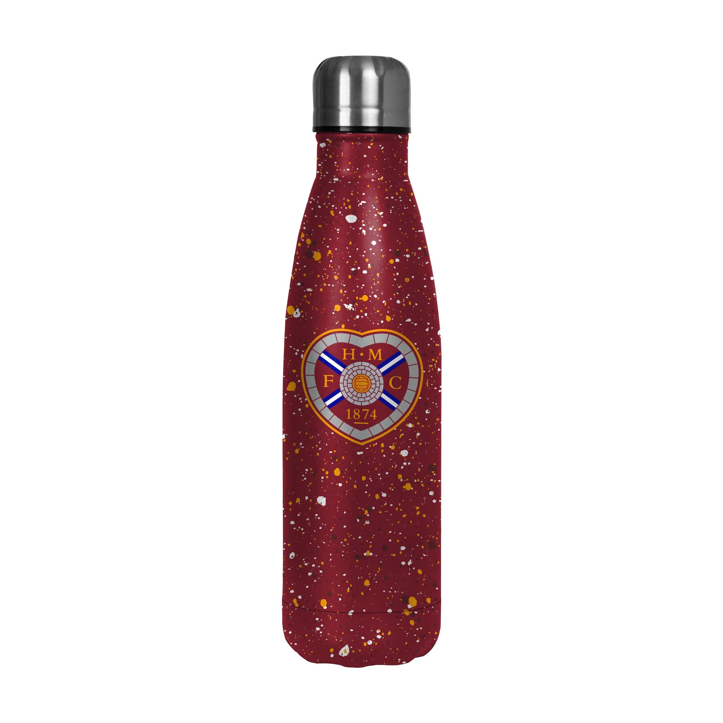 FOCO Scottish Premiership SPFL Football Heart of Midlothian Fan Thermal Paint Splatter Insulated 500ml Bottle