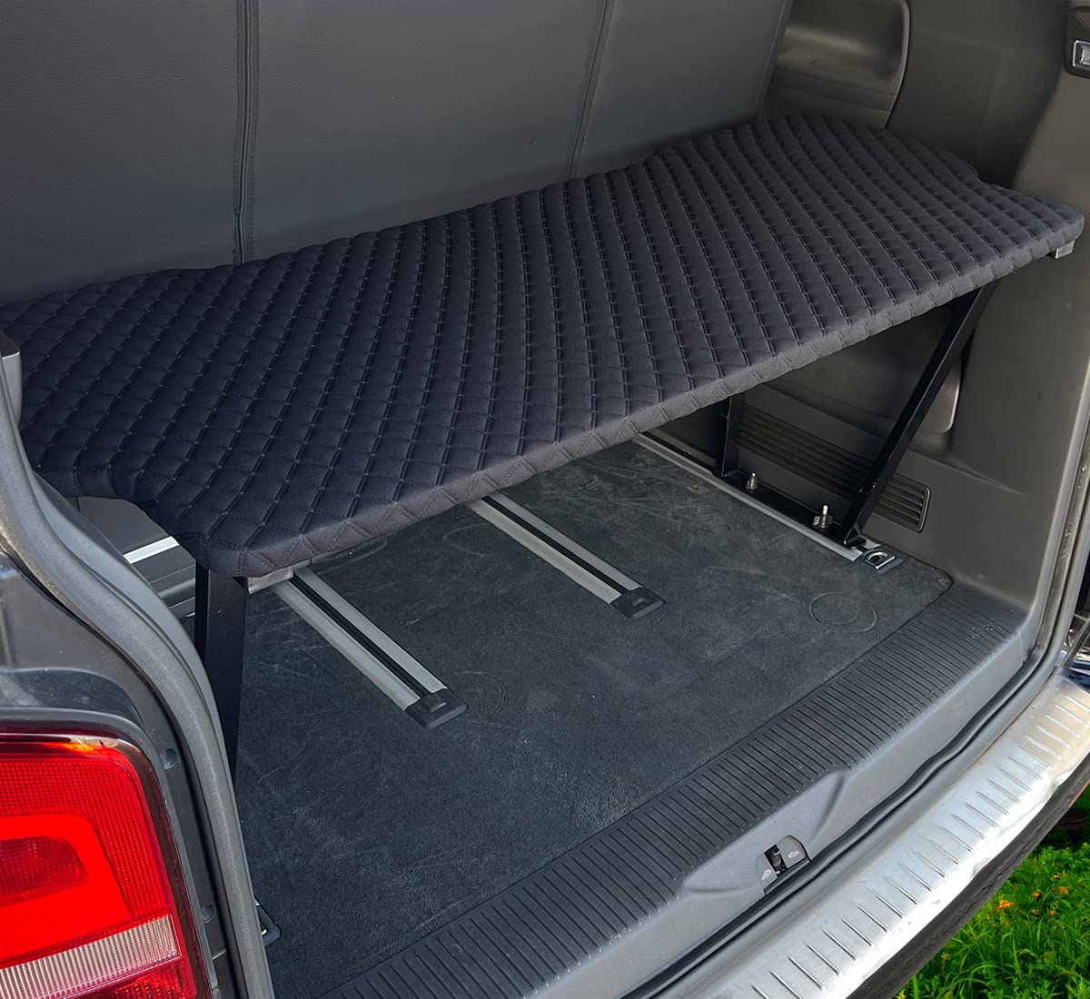 BREMER SITZBEZÜGE Multiflexboard compatibile con VW T5 T6 T6.1 Multivan letto letto letto camper altezza 51 cm, con console inclusa, motivo trapuntato MF404