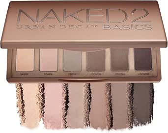 Urban Decay Naked 2 Basics – Paleta de Sombras Mate, 6 Tonos Neutros de