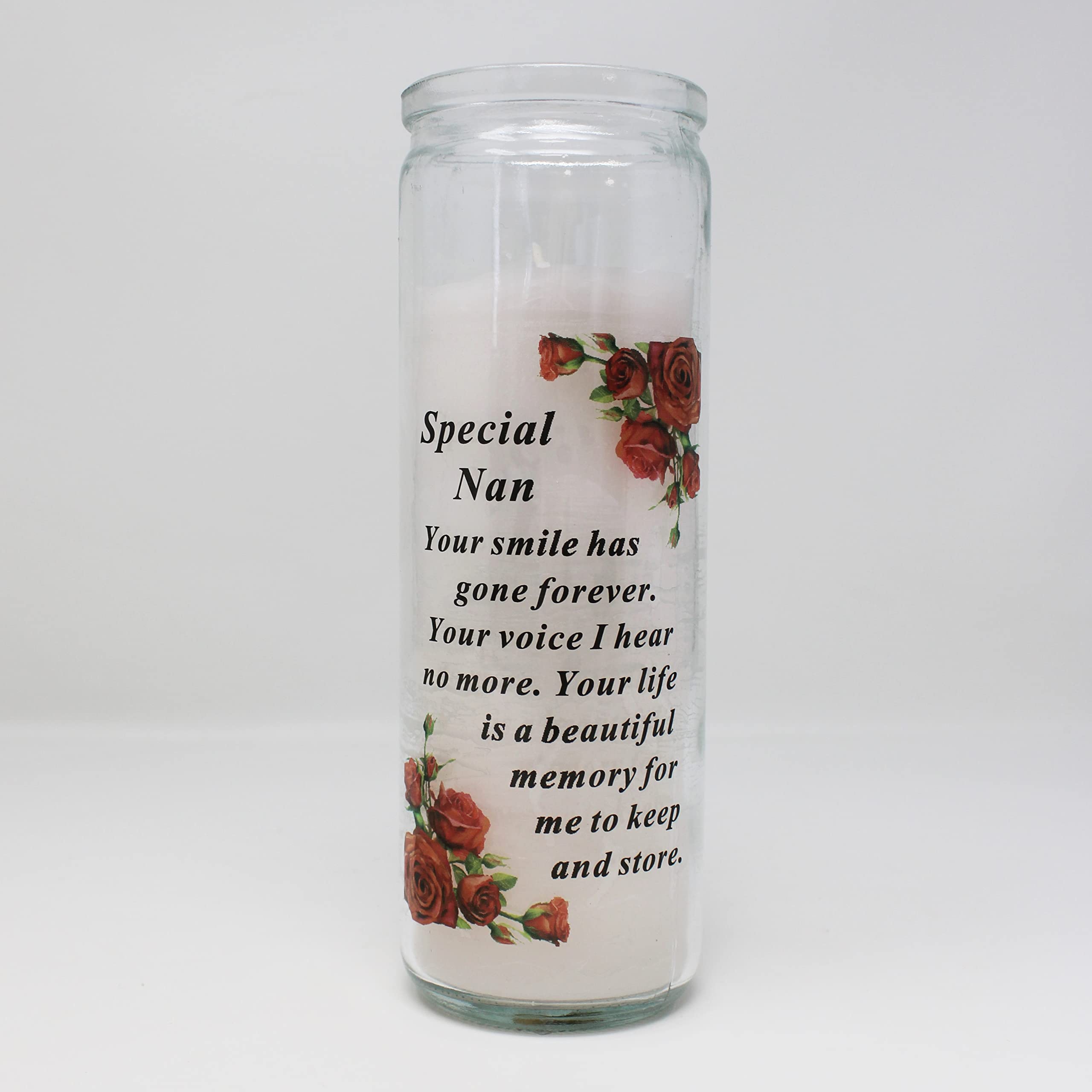 David Fischhoff Memorial Sentiment Graveside Glass Candle - Special Nan