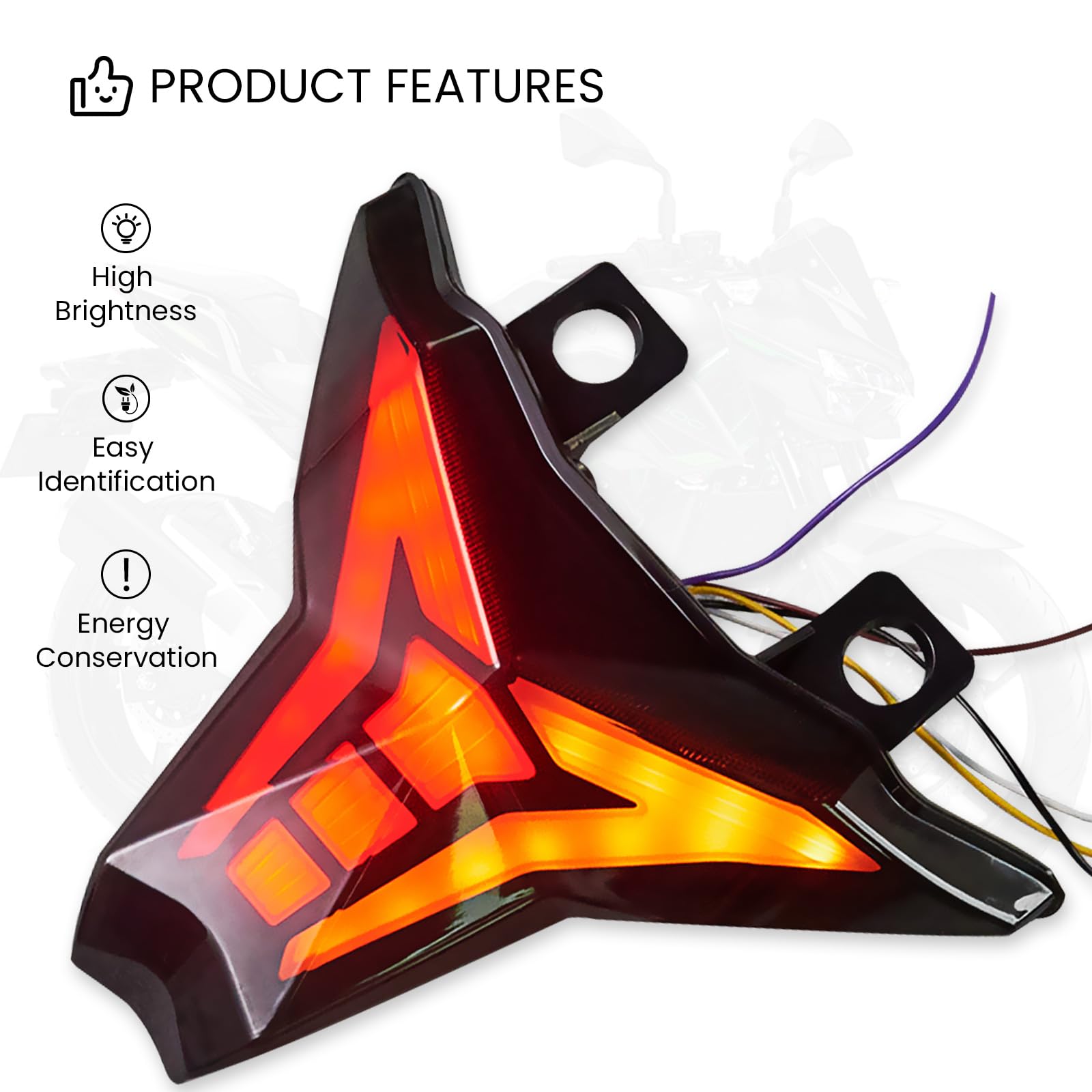 LUXEMOTO Motorcycle LED Tail Light for Ninja 400 18-24, Smoked