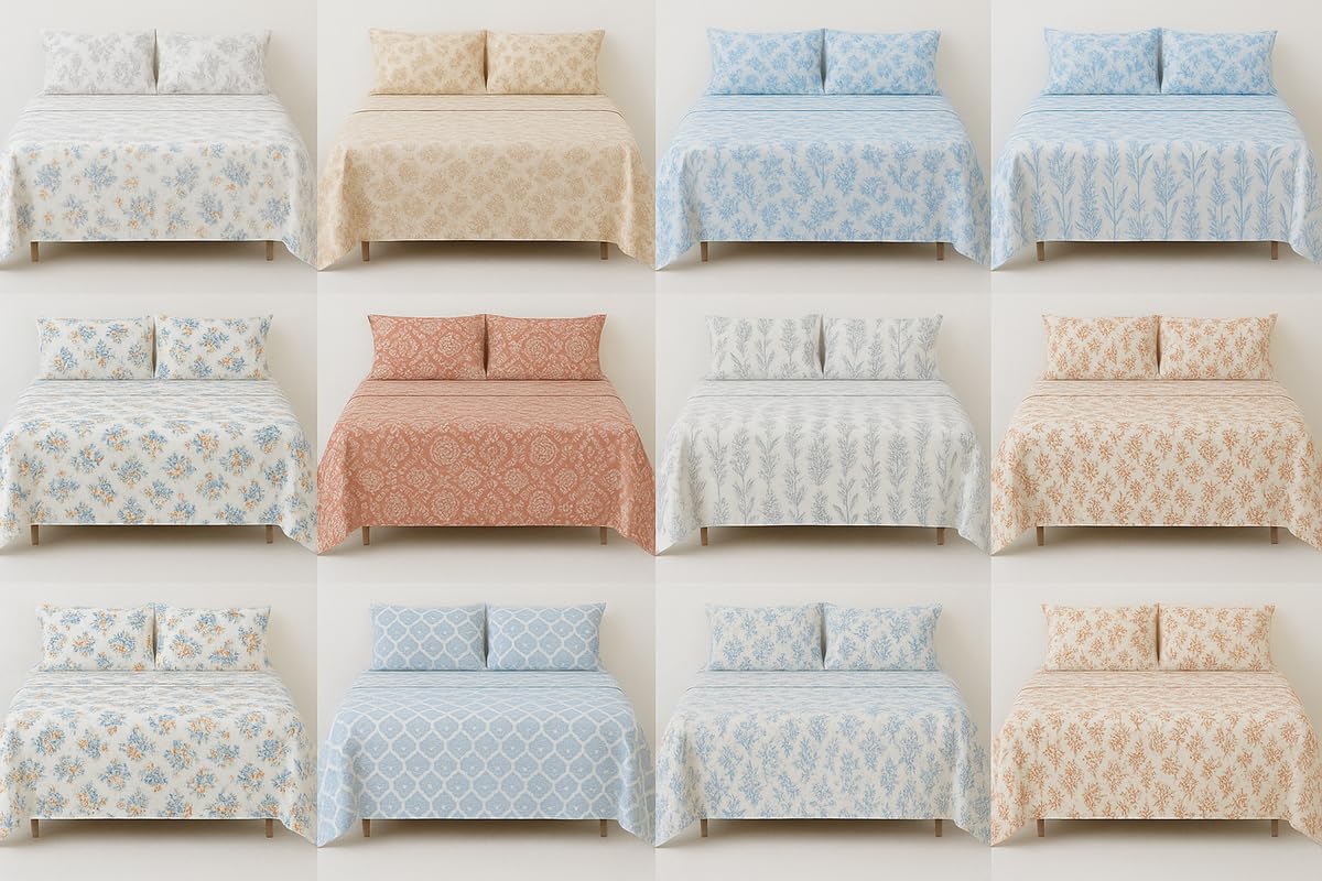 BSB HOME 144 tc Cotton 10 Bedsheets with 20 Pillow Covers Value Pack Bulk Bedding Set for Hotels, Hostels, PGs & Wholesale Ideal for Diwali Gifting-image-48