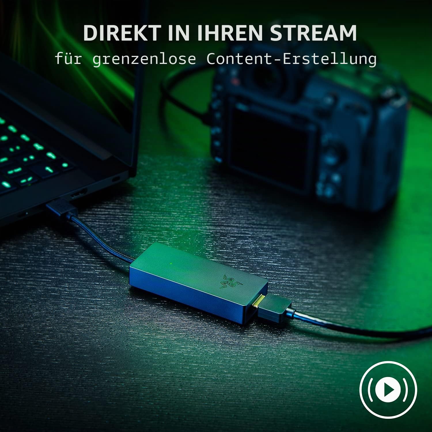 Razer Ripsaw X - USB-Aufzeichnungskarte mit 4K-Kamera-Anschluss für Streaming in 4K @ 30 FPS (HDMI 2.0, USB 3.0, Plug + Play) Schwarz