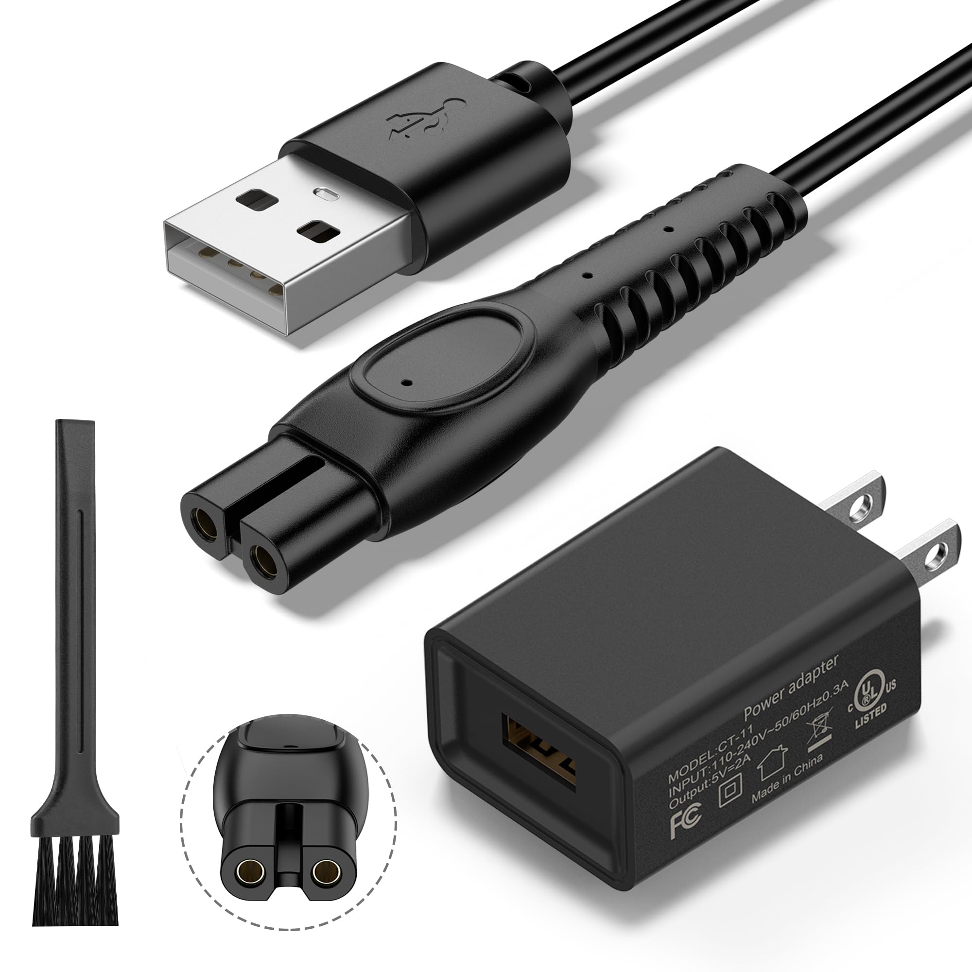 5V Charger for Philips Norelco One Blade 360 QP2724 QP2834 QP1924 QP1324 QP6542 QP6542 QP4530, MG5910 MG7910 MG9510 MG9520 Trimmer, S7882 S5898 X3002 X3001 for Phillips Shaver Electric Trimmer Razor Black