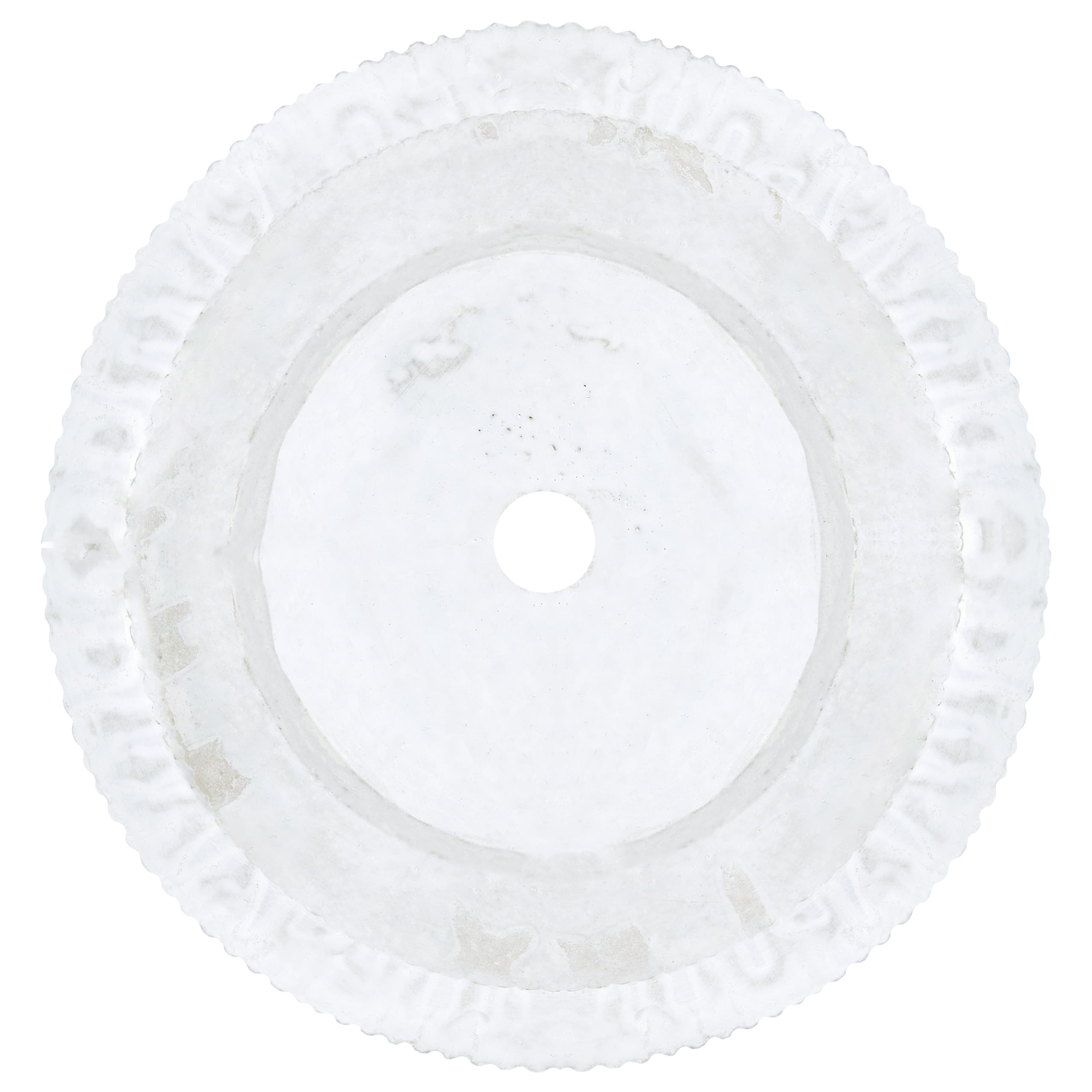 Blumentopf Ton und Glasfaser weiß rund ⌀ 37 cm mit Rillen modern Daria