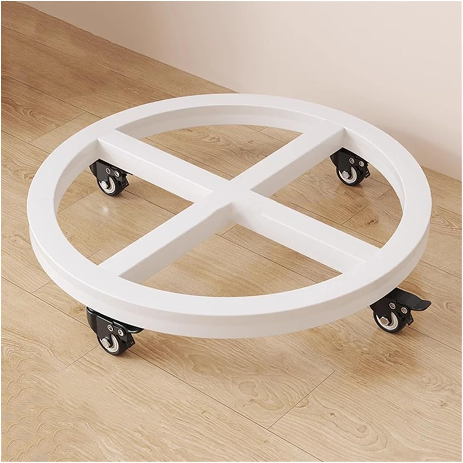 Metal Plant Caddy Saucer with Wheels Heavy Duty Iron Plant Stand Round Pot Trolley for Indoor and Outdoor Rolling Dolly Planter Caddy on Casters(Nero 40cm)