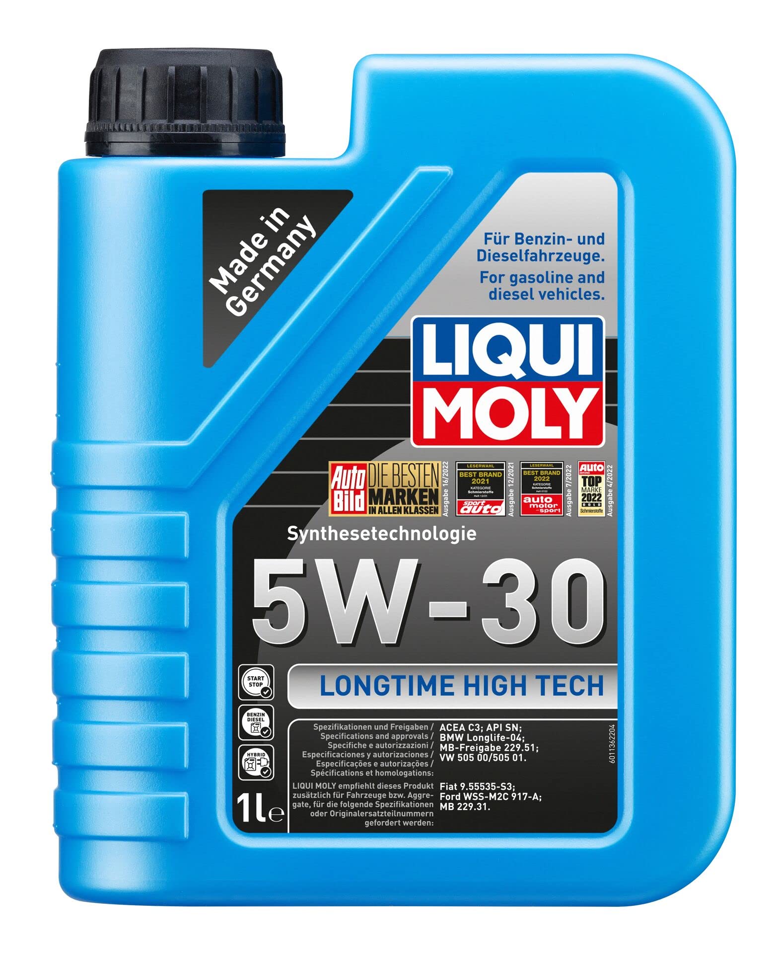 Inspektionspaket enthält 6 Liter Motoröl 5W-30 Longtime High Tech Ölfilter für Rexton W Y400 2.2 XDi AWD Korando