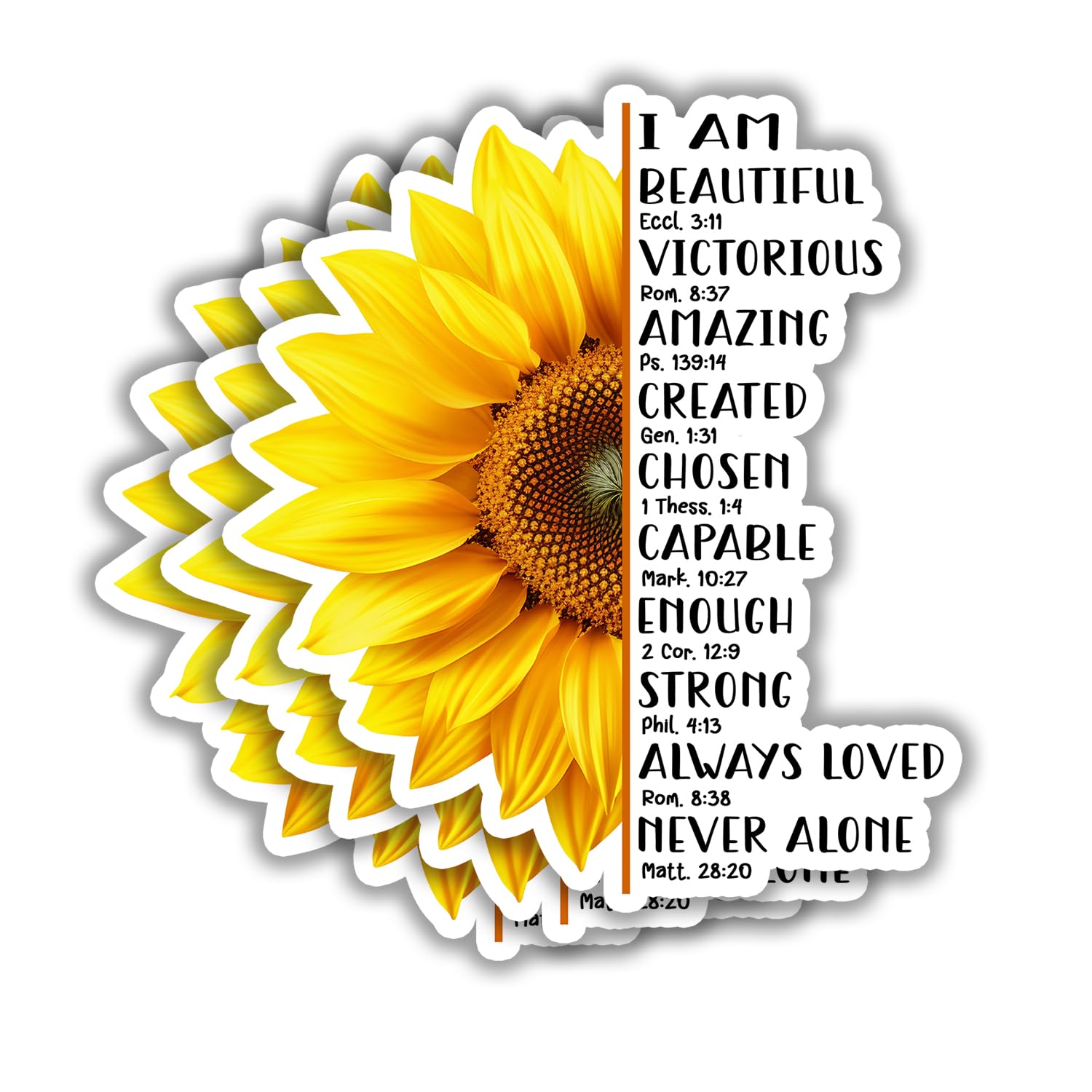(3pcs) I Am Beautiful Amazing Victorious Amazing Bible Verse Stickers for Tumbler Water Bottles Laptops Cell Phones Kindles Car Hard Hat - Jesus