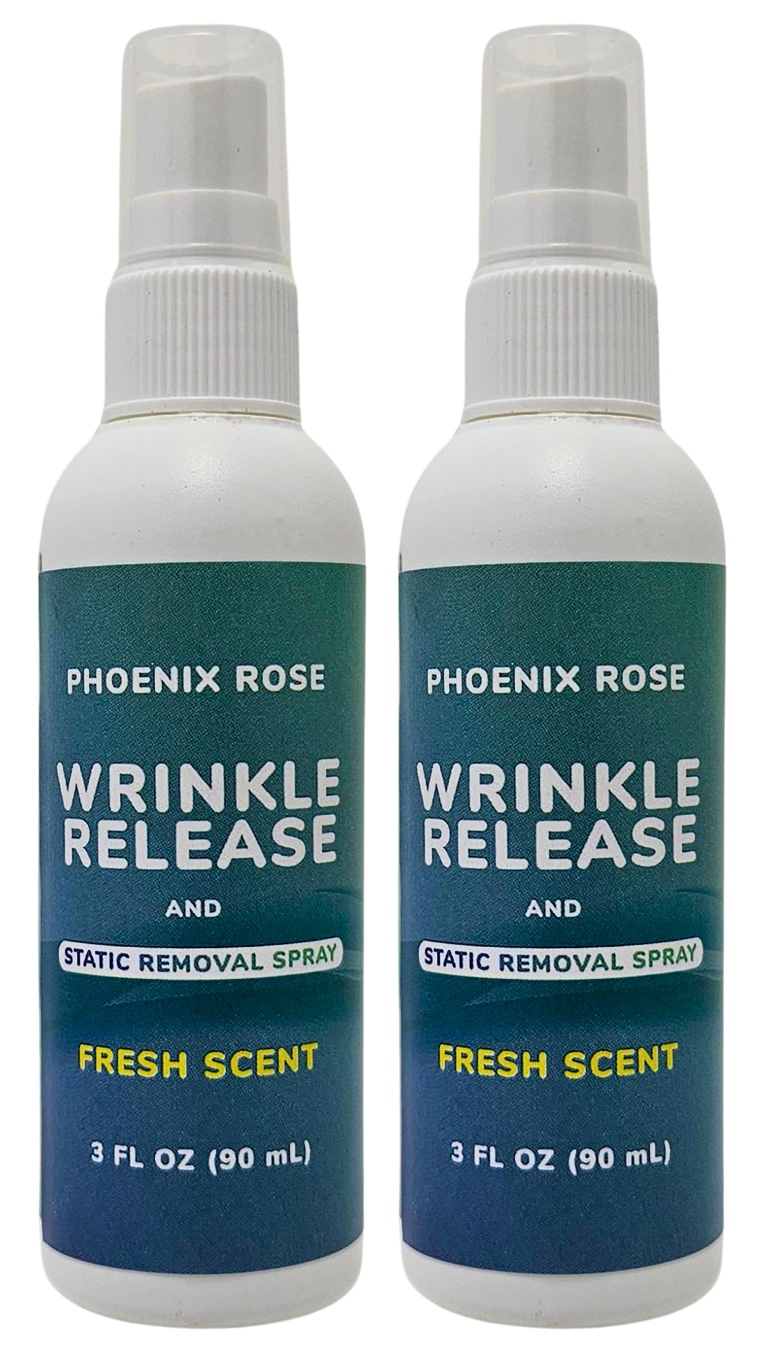 Phoenix Rose Wrinkle Release and Static Removal Spray - Fresh Scent - 3 oz Spray Bottle - TSA Travel Compliant - (Pack of 2) - (Packaging may vary)