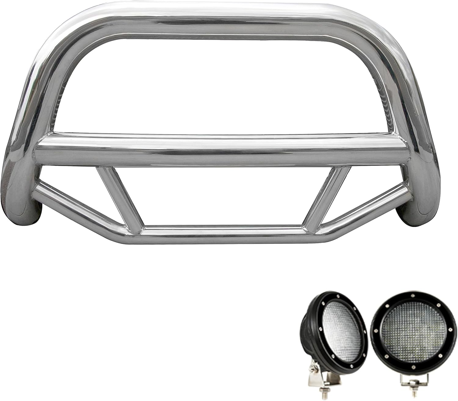Black Horse Max Bull Bar Kit No Skid Plate Black Compatible with 2015-2020 Nissan Murano-MBB-NIA1602-PLFR