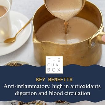 The Chai Box Loose Leaf Masala Chai - Gluten & Caffeine Free | Organic Rooibos Tea made with Ginger, Clove, Cinnamon, Cardamom, Fennel (Pack of 1) 2.5 oz | Makes 25 Cups | Small Batch Loose Leaf Tea with Whole, Premium Spices