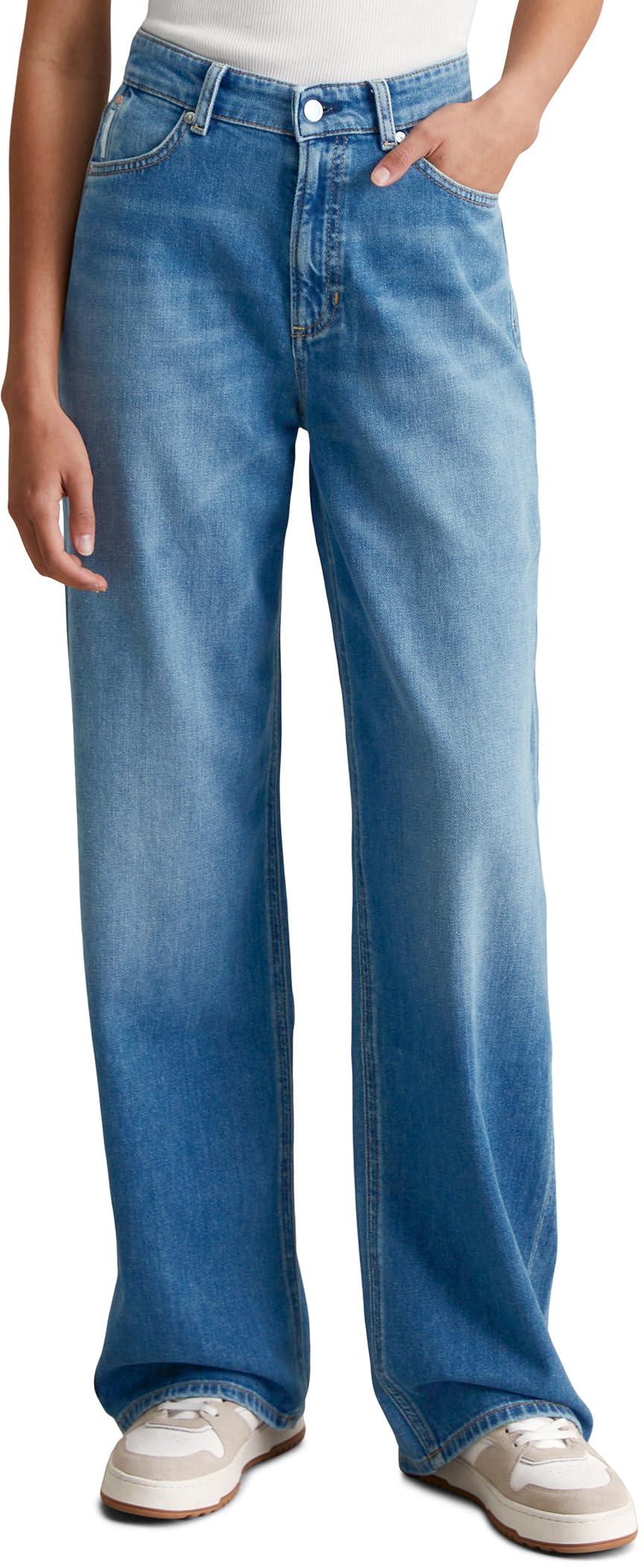 Marc O'polo Women's 4967 Marc Oߴpolo Denim Wide Leg Jeans With Stretch, Blue (Medium Blue Multi 40), W30/L32